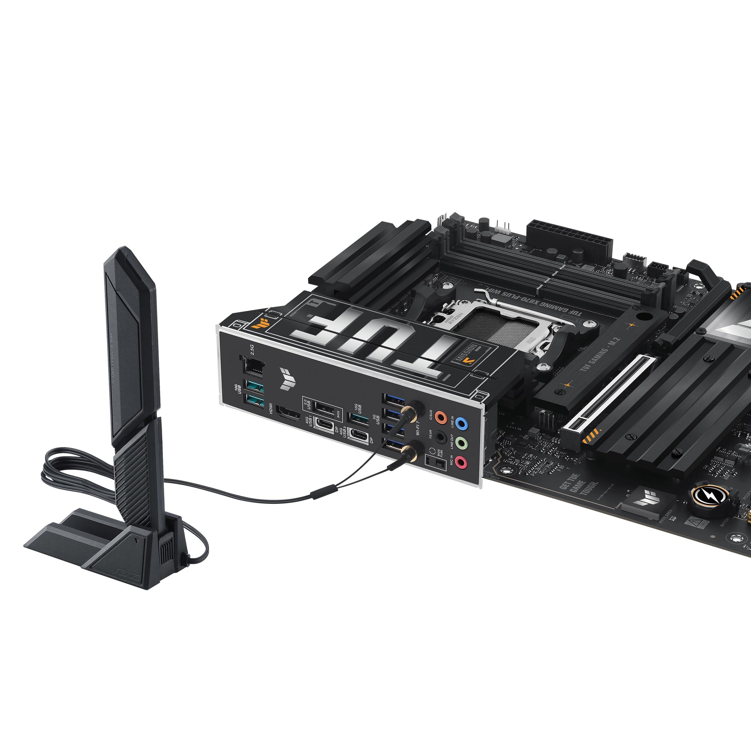 ASUS TUF Gaming X870-PLUS WiFi AMD AM5 X870 ATX Motherboard, 16+2+1, 80A SPS Power Stages, DDR5, PCIe 5.0 Ready, Four M.2 Slots, Wi-Fi 7, 2.5Gb LAN, HDMI, USB4® 40Gbps, SATA 6 Gbps, USB 20Gbps Type-C - Image 13