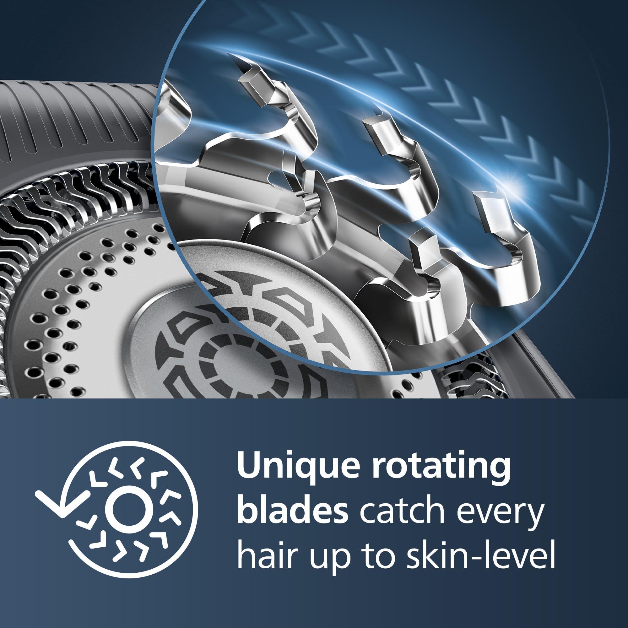 Philips Norelco 9400 Rechargeable Wet/Dry Electric Shaver with SenseIQ and Comfort Glide Ring Technology, Battery Powered, Silver, S9502/83 - Image 3