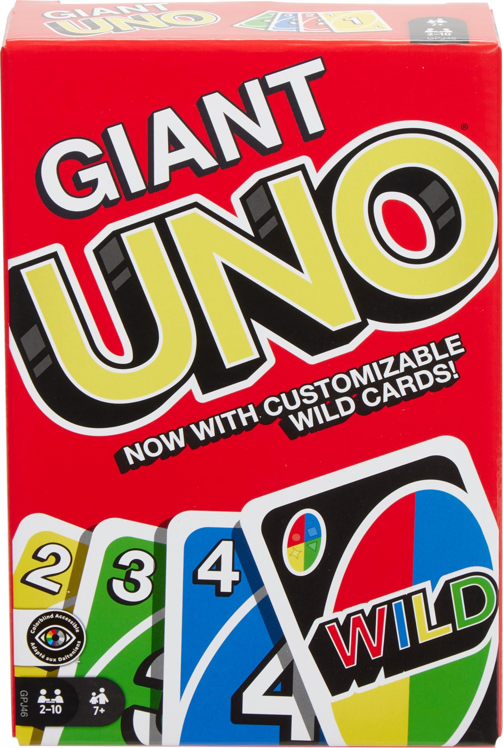 Mattel Games Giant UNO Family Card Game with 108 Oversized Cards and Instructions, Great Toy for Kids Ages 7 Years and Older