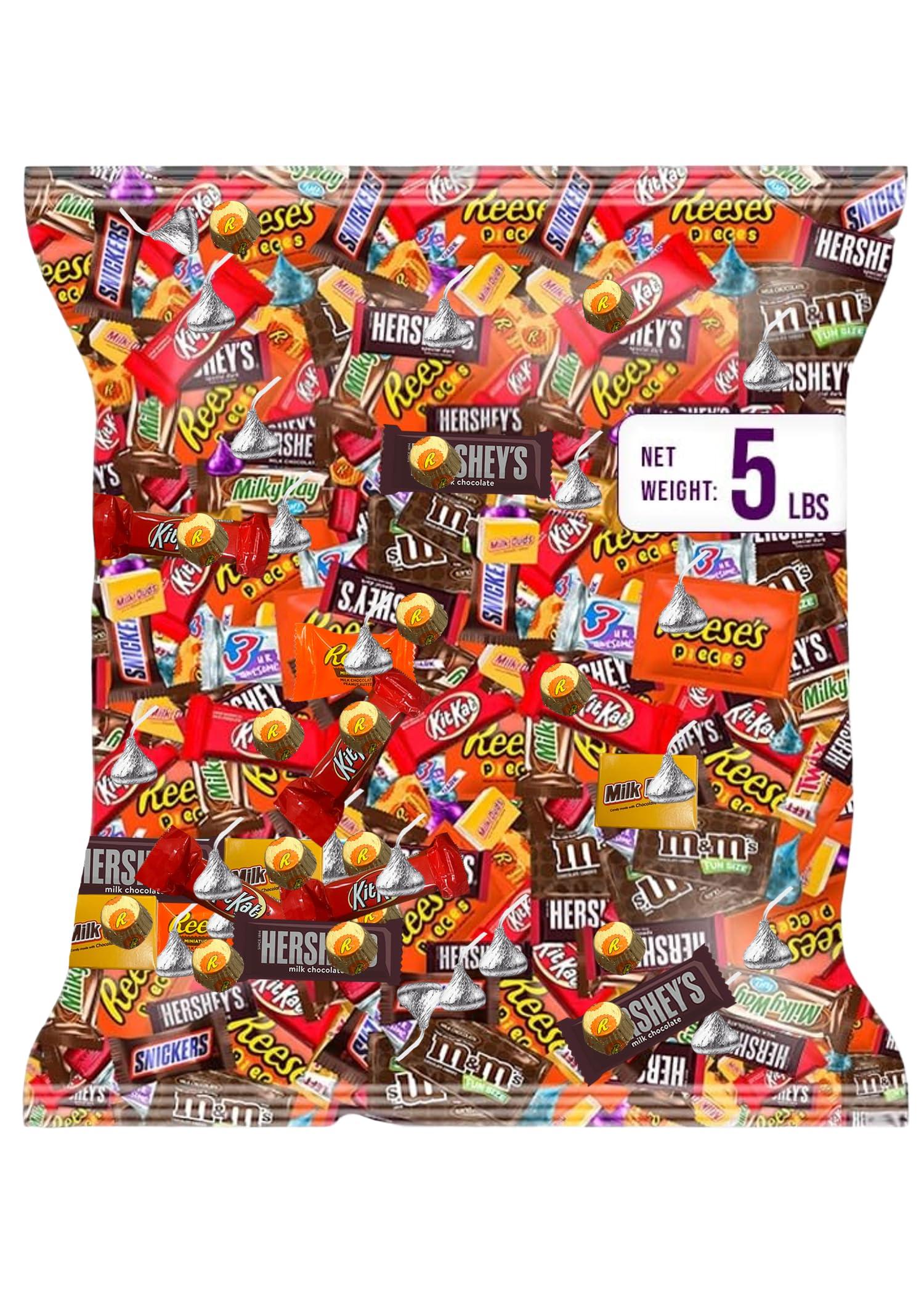 Chocolate Assorted Bulk Candy - 5 LB Chocolate Candy Variety Pack - Bulk Chocolates MilkChocolate Candies & DarkChocolate - BulkCandy Mix for CandyBags - EasterCandyBulk
