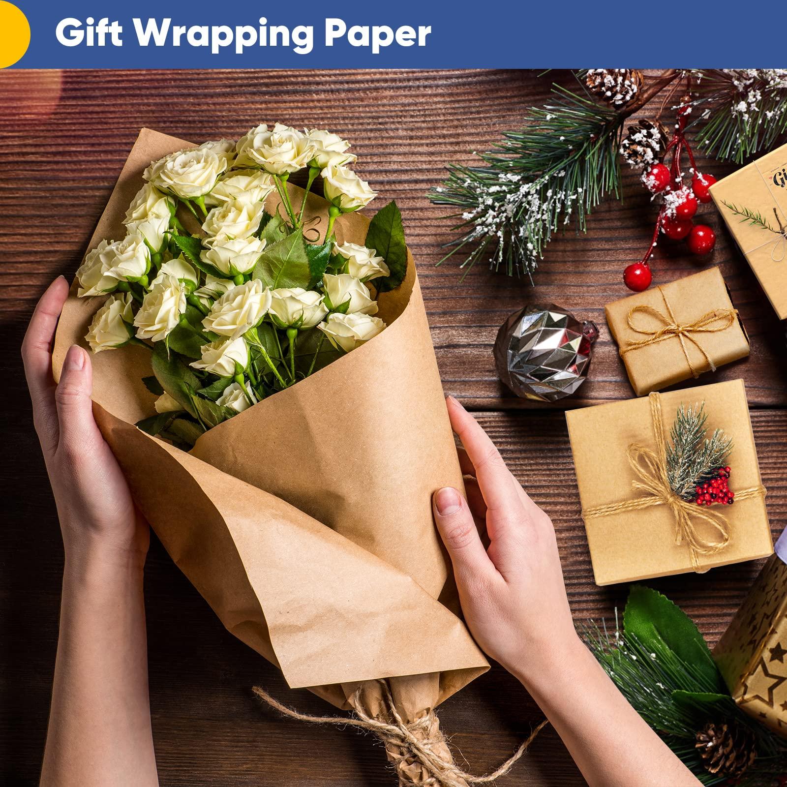 Vanhench Brown Wrapping Paper, Craft Kraft Paper 17.5"x 1200"(100') for Gift Wrapping Bulletin Board Arts & Crafts, Bouquet Flower Table Covering Poster Packing Shipping Moving Supplies 70GSM 50LB - Image 2
