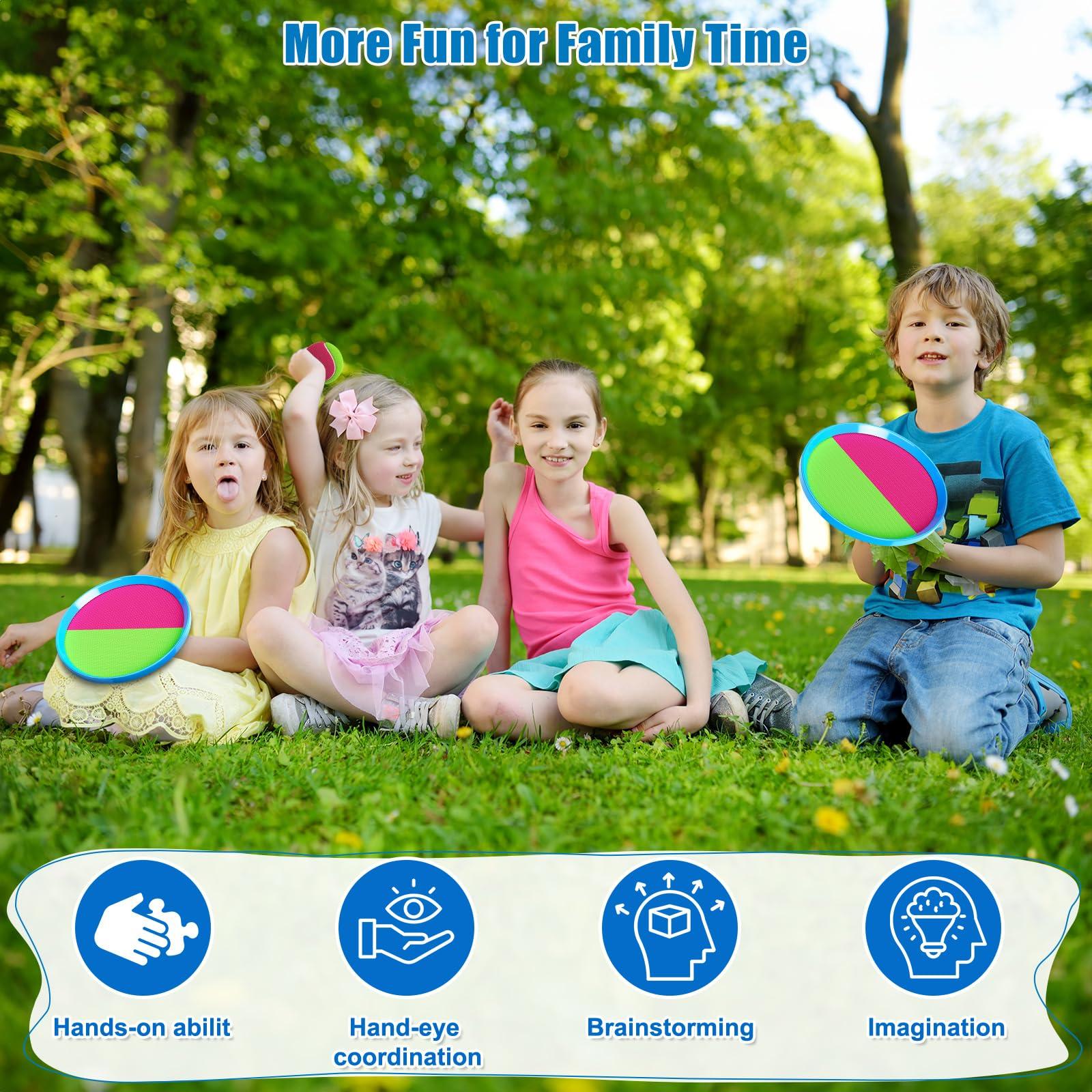 Aywewii Toss and Catch Ball Set Kids Games, Beach Outdoor Toys for Kid with 6 Paddles and 3 Balls Kids Toys Outside Boys Game Age 3-12 Easter Basket Stuffers Birthday Gift - Image 6