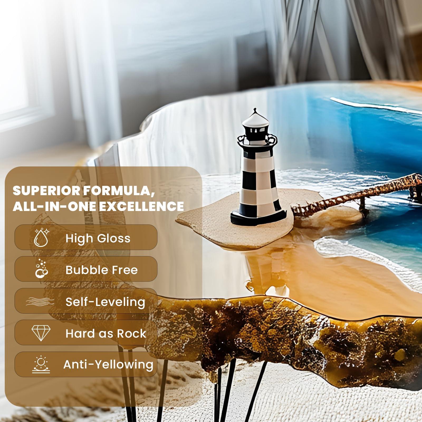 LEEYA Epoxy Resin Crystal Clear Epoxy Resin Kit 1 Gallon, No Yellowing No Bubble Self Leveling Resin Epoxica Easy Mix 1:1, Table Top Epoxy Resin, Coating Casting, Painting, Art Crafts, Jewelry Making - Image 4
