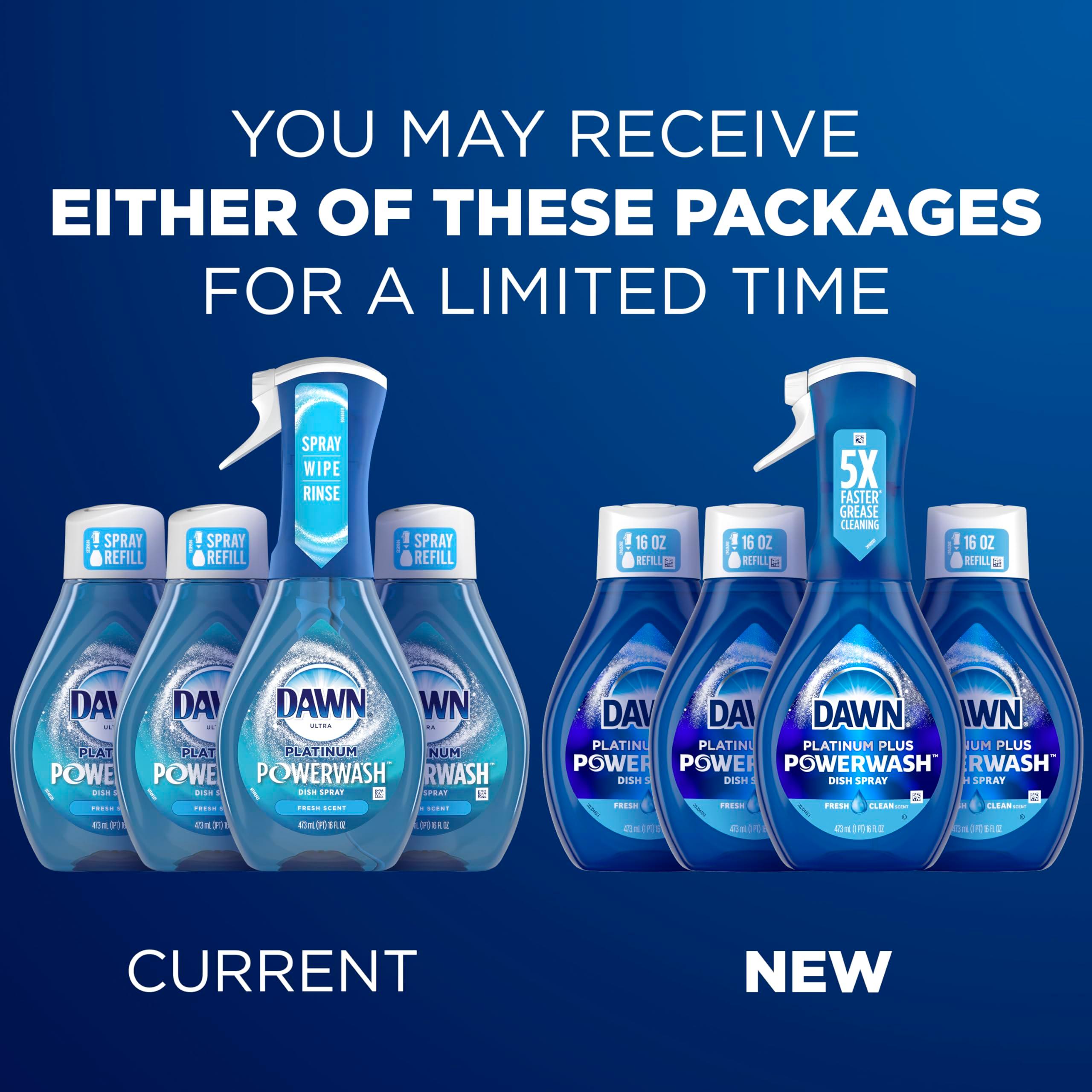 Dawn Platinum Powerwash Dish Spray, Dish Soap Liquid, Fresh Scent Bundle, 1 Spray (16oz) + 3 Refills (16oz each)(Pack of 4) - Image 2