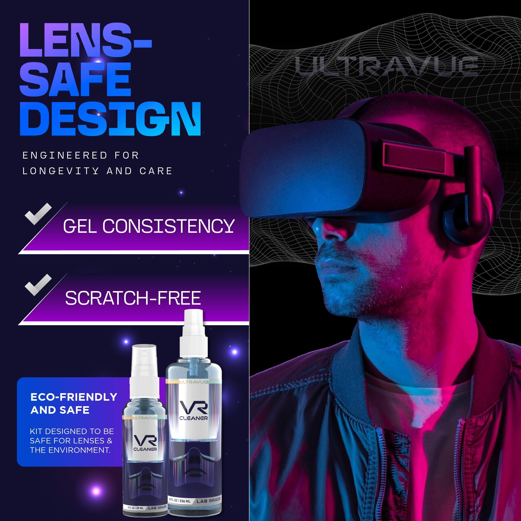 UltraVue VR Cleaning Kit and Anti-Fog Treatment - Includes VR Cleaner Gel Sprays, Microfiber Cloths, Anti Fog Drop Treatments, Brush and Air Bladder with Precision Nozzle - Image 6