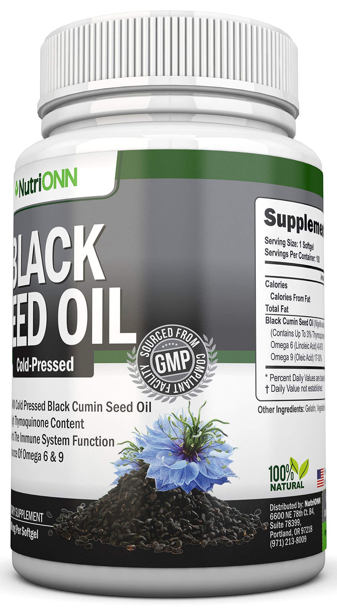 Black Seed Oil - 1000 Mg - 180 Softgels - Cold-Pressed Non-GMO Black Cumin Seed Capsules - Super High Thymoquinone Content - Nigella Sativa - Rich in Omega 6 & 9 Fatty Acids - Immune Health Support - Image 5