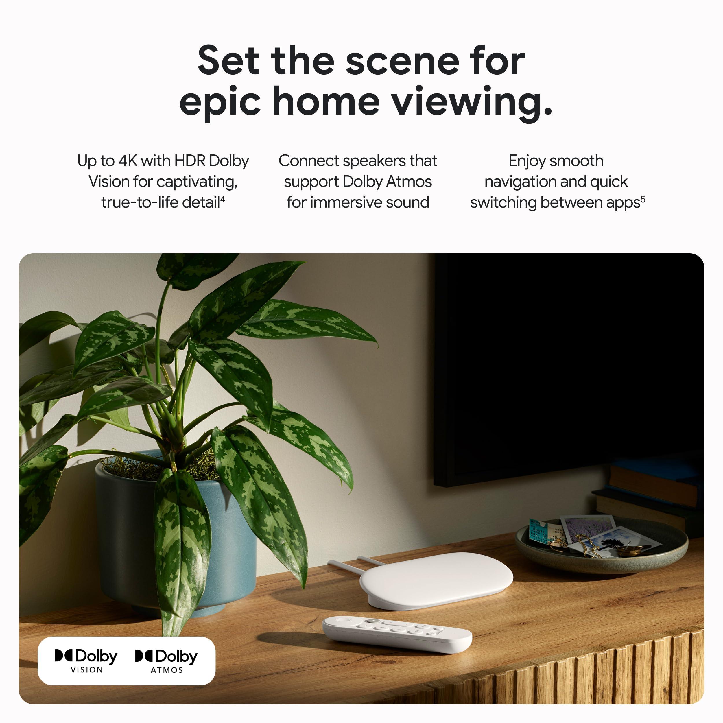 Google TV Streamer 4K - Fast Streaming Entertainment on Your TV with Voice Search Remote - Watch Movies, Shows, Live TV, and Netflix in 4K HDR - Smart Home Control - 32 GB of Storage - Porcelain - Image 3