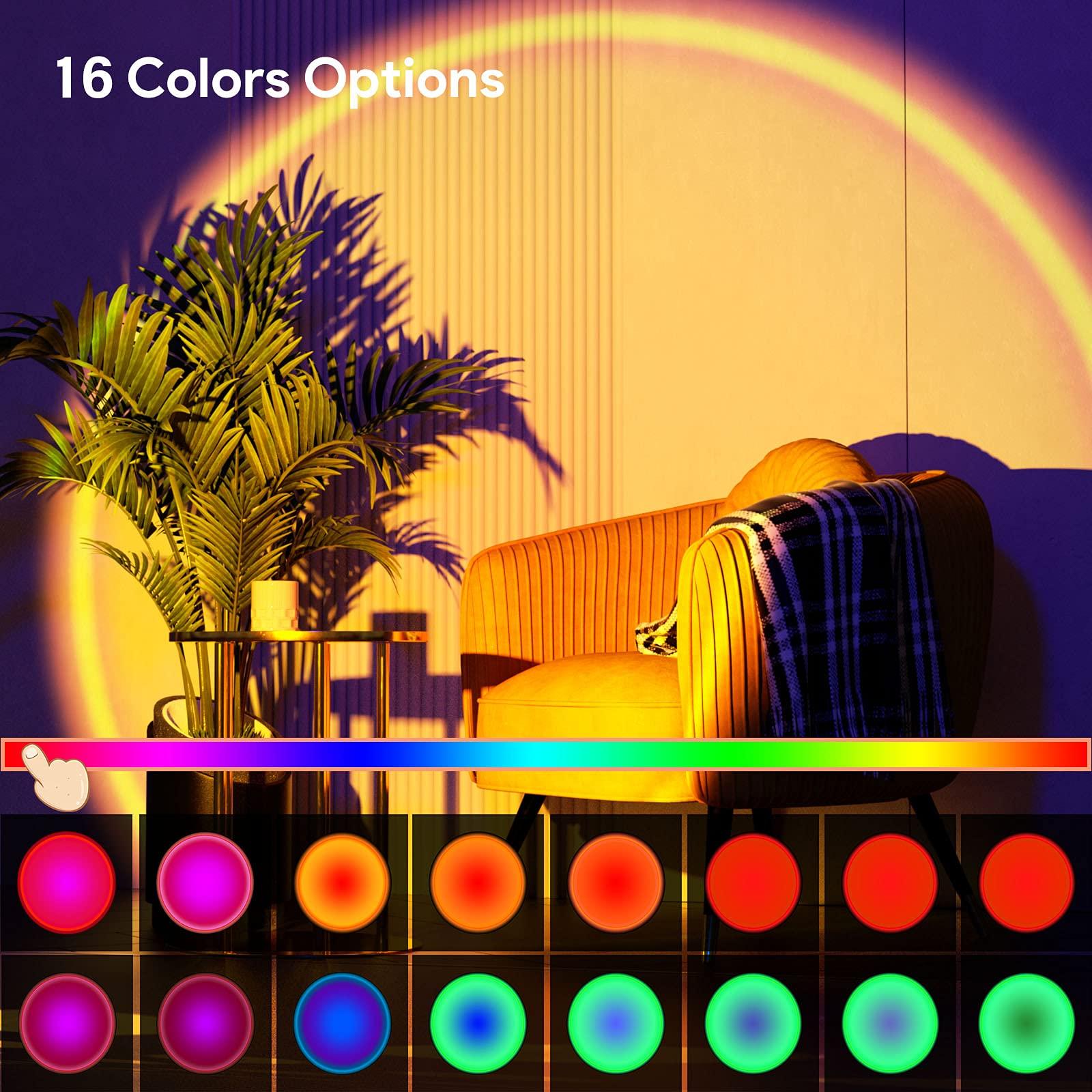 Sunset Lamp Projection Led Lights with Remote, Multicolor Colors Night Light 360° Rotation Rainbow Lights 4 Modes Setting for Photography/Selfie/ Party/Home/Living Room/Bedroom Decor, Gifts for Women - Image 2