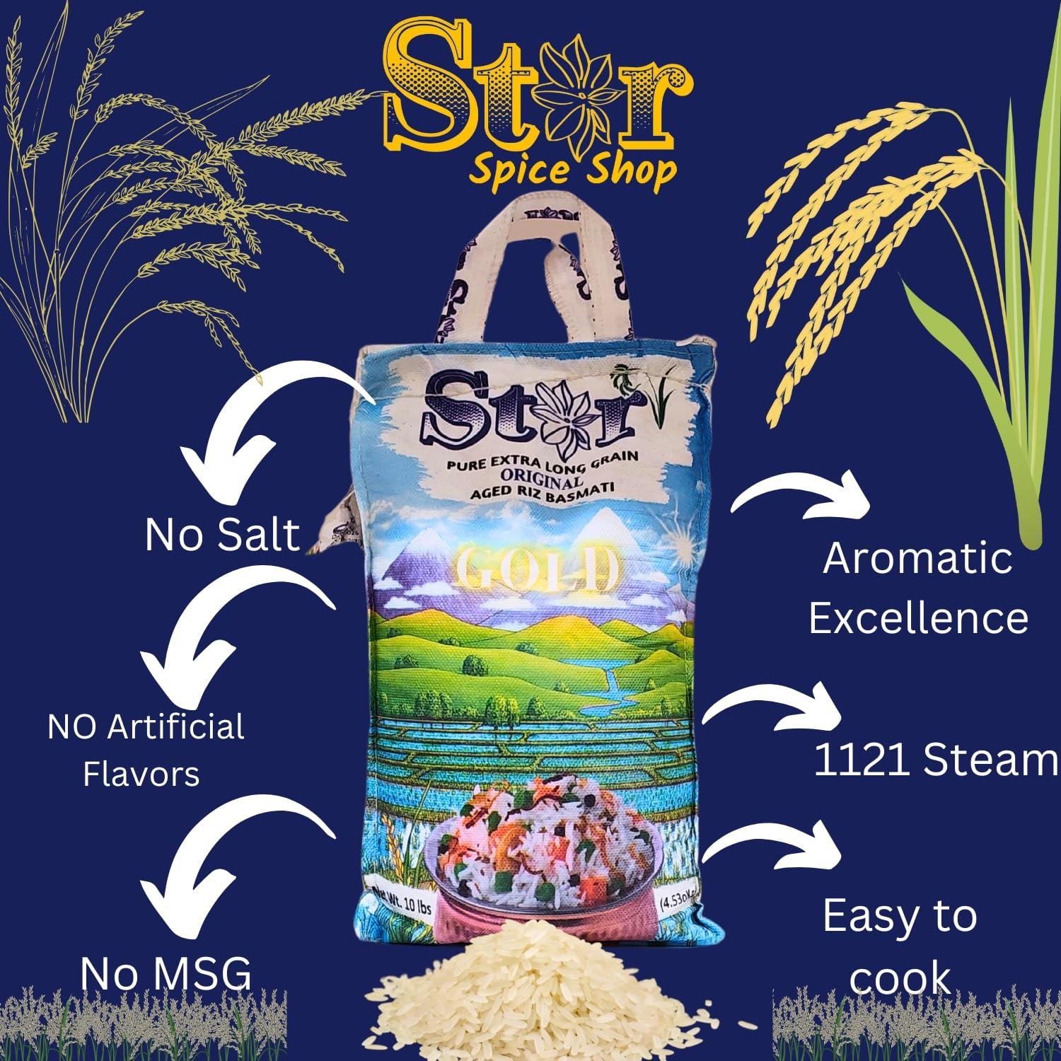 Star Basmati Rice - Authentic Long Grain RIZ Aged Basmati, 10 lb Bag - Image 4