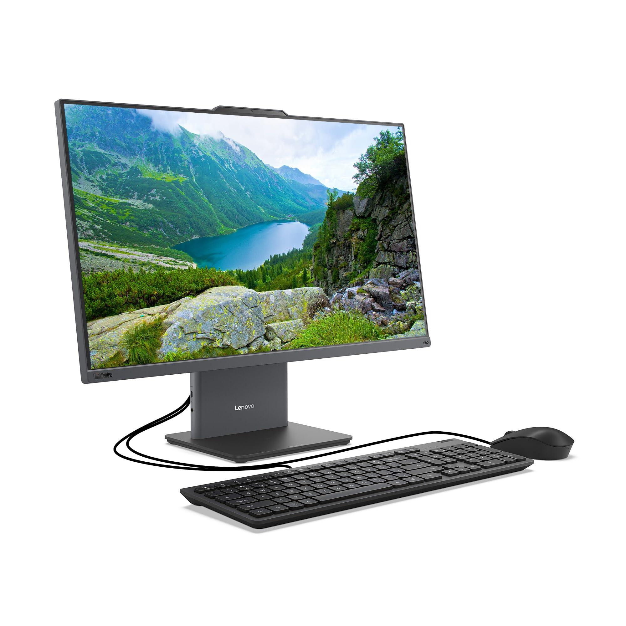 Lenovo ThinkCentre All-in-One Desktop Computer, 24" FHD IPS Display, 5-core Intel U300 Processor, 16GB DDR5, 256GB SSD, Wi-Fi 6, USB-C, HDMI in&Out, Wired KB&Mouse, Windows 11 Pro - Image 2