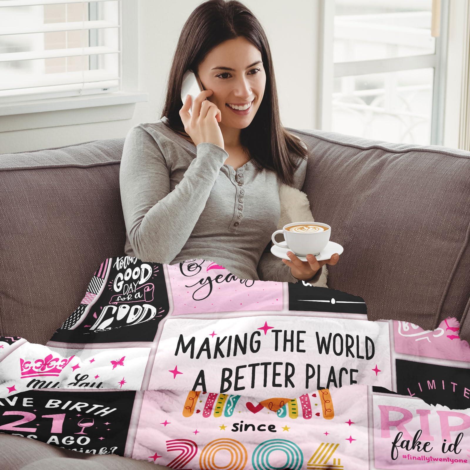 Fluxflix 21st Birthday Gifts for Her, 21st Birthday Gifts for Women/Daughter, 21 Year Old Birthday Gifts for her, Gifts for 21st Birthday Female, 21st Birthday Gift Ideas Blanket 60"X50" - Image 5