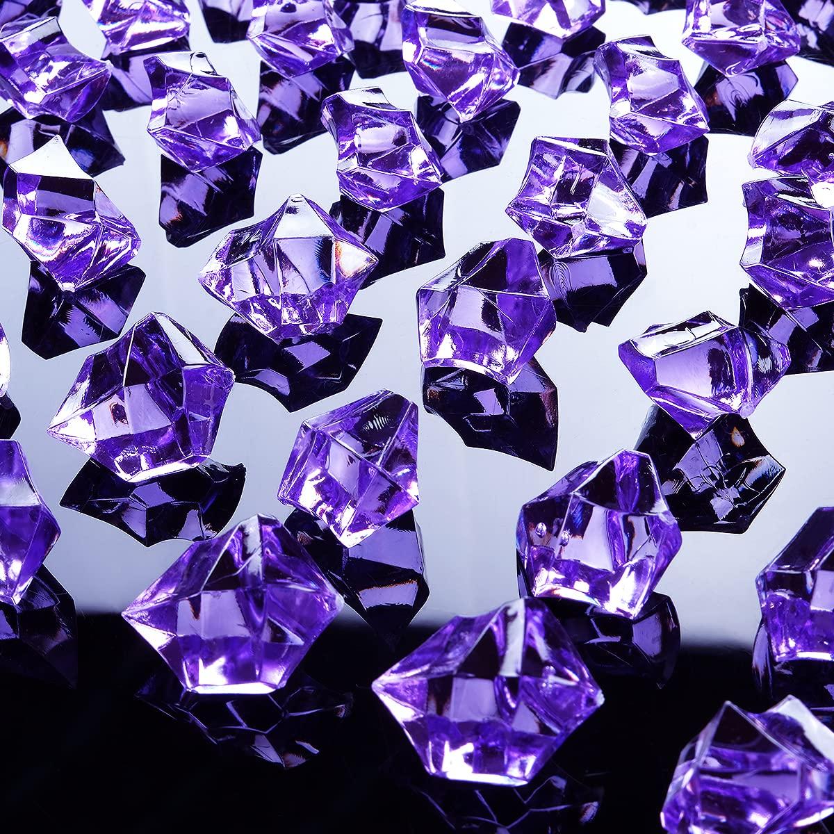 Acrylic Crushed Ice Rocks, Babenest 150 PCS Fake Crystals Plastic Ice Cubes Diamonds Gems for Vase Fillers, Home Decoration, Table Scatter, Event, Wedding, Arts & Crafts (Purple) - Image 7