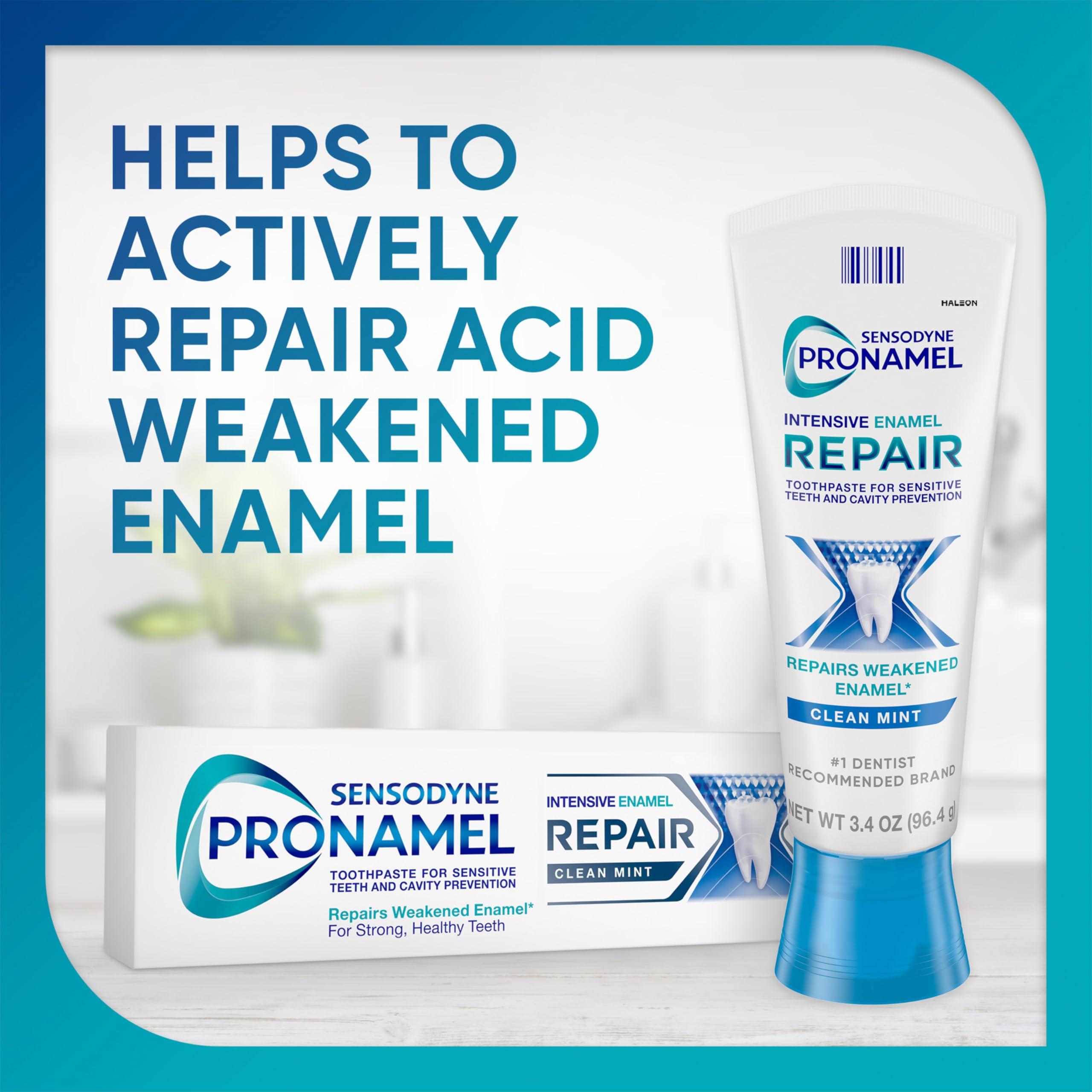 Sensodyne Pronamel Intensive Enamel Repair Toothpaste for Sensitive Teeth, to Reharden and Strengthen Enamel, Clean Mint - 3.4 Ounces - Image 2