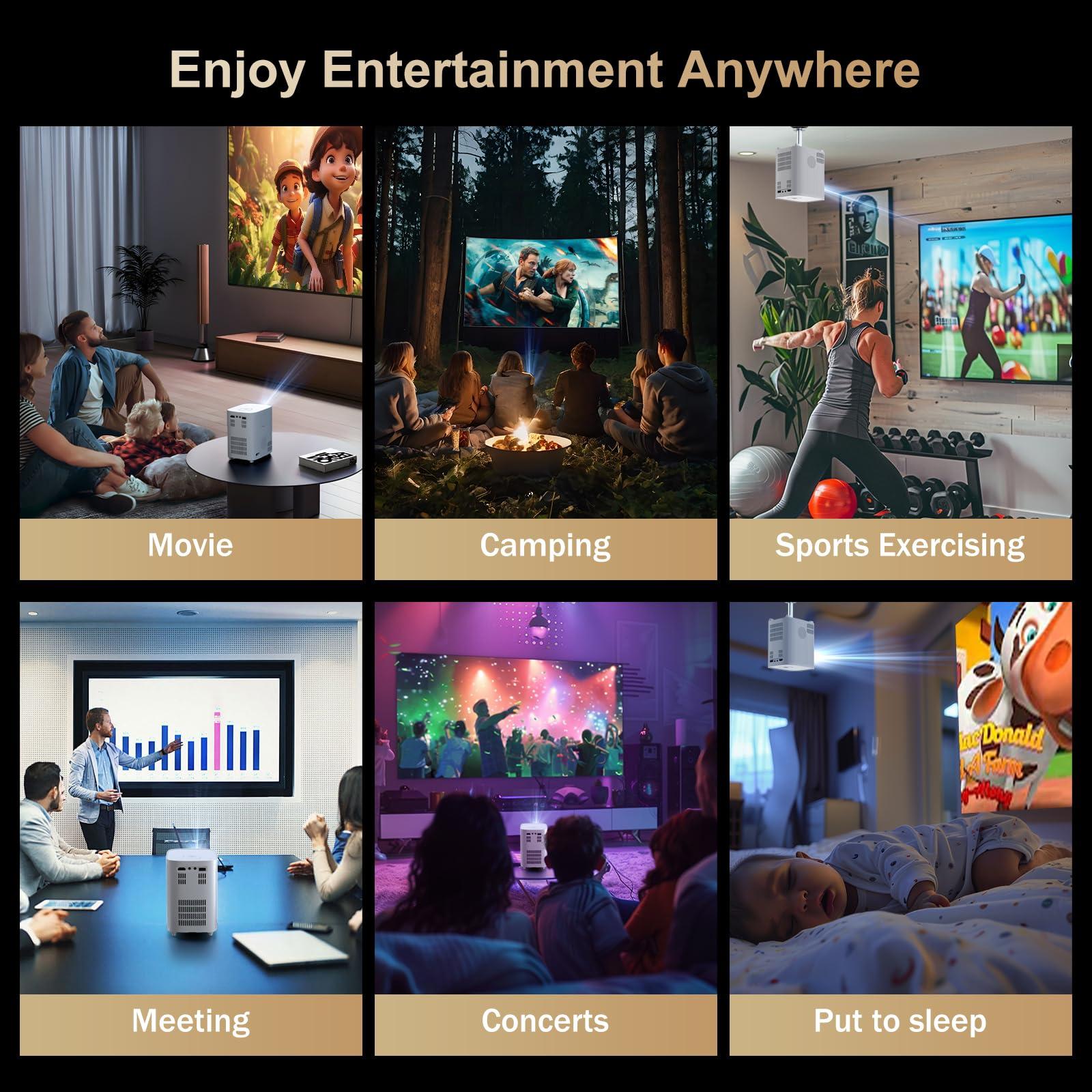 [Electric Focus]Projector with WiFi and Bluetooth, Native 1080P 15,000 Lumens 4K Supported, Agreago Outdoor Movie Projector for Home Theater UP to 300", for iOS/Android/Laptop/TV Stick/HDMI/USB - Image 8