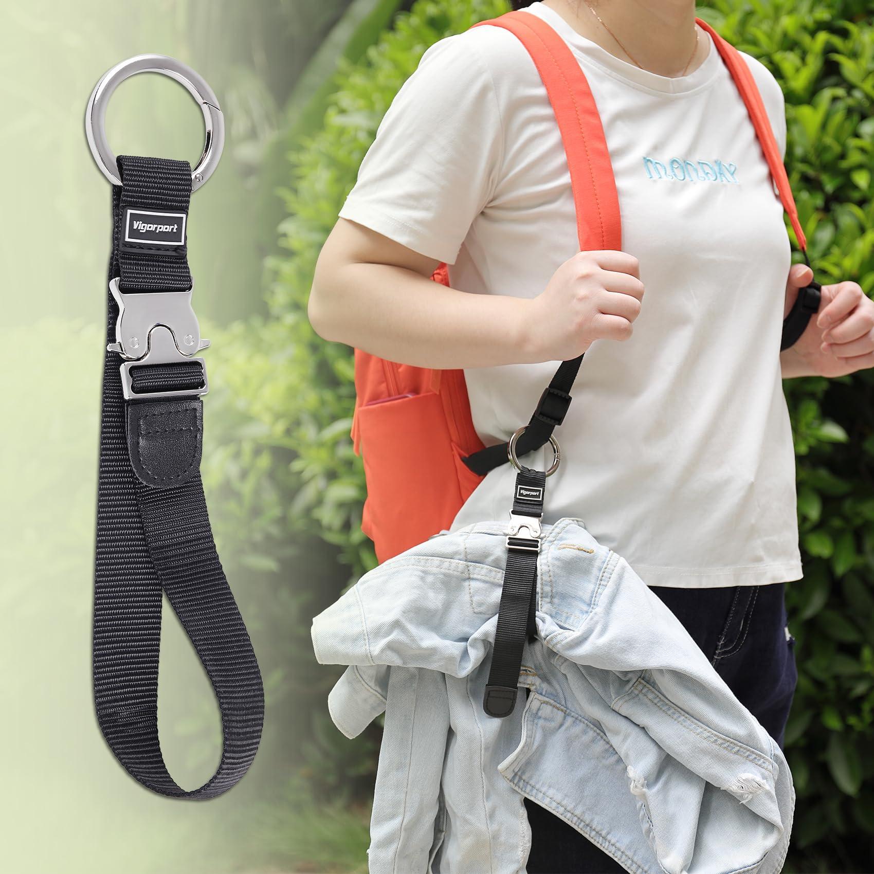 Vigorport Add A Bag Luggage Straps, Jacket Gripper Strap for Travel Backpack, Baggage Suitcase Belt Travel Accessories with Metal Buckle for Carry on Bag (1, Normal Black) - Image 3