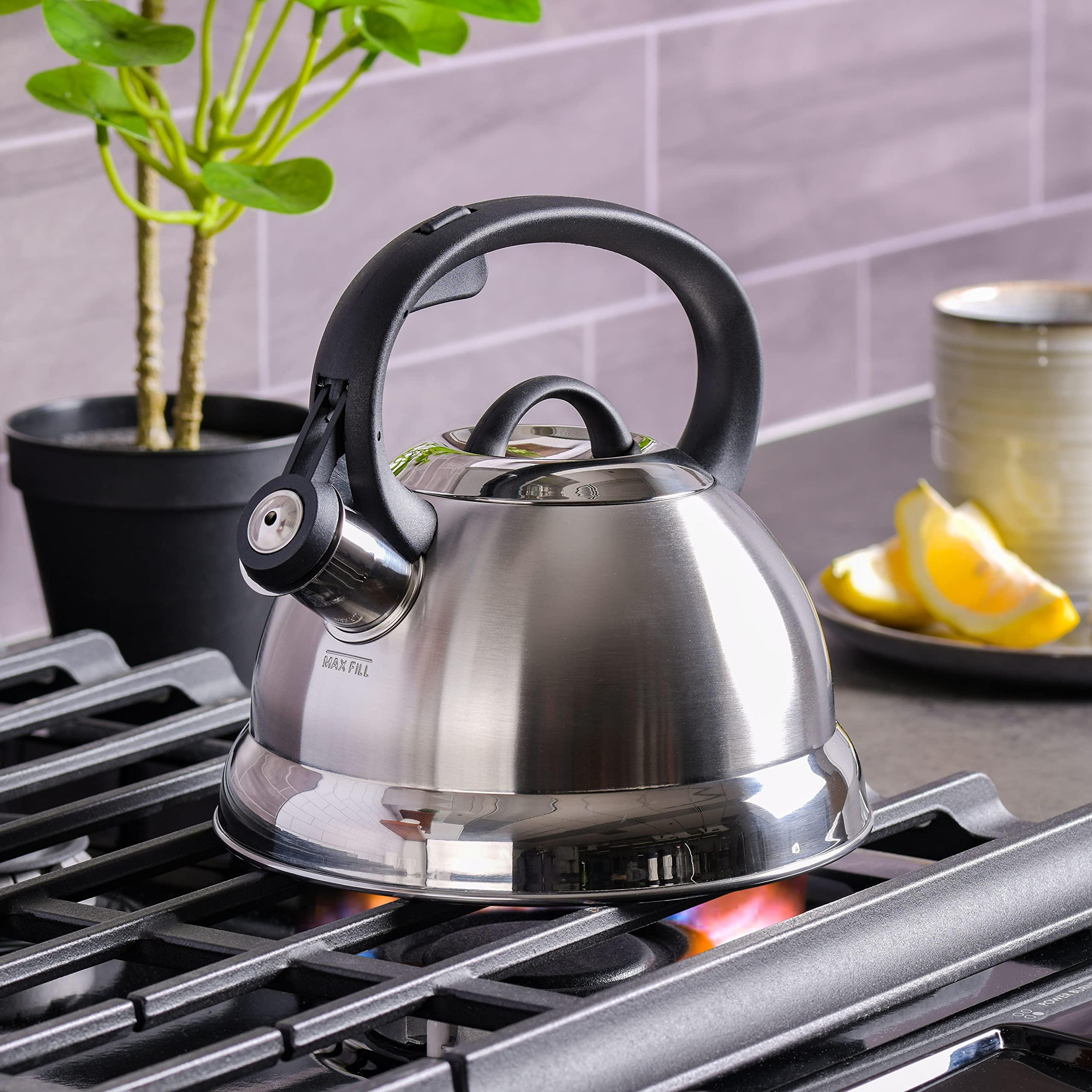 Mr. Coffee Flintshire Stainless Steel Whistling Tea Kettle, 1.75-Quart, Brushed Satin - Image 2