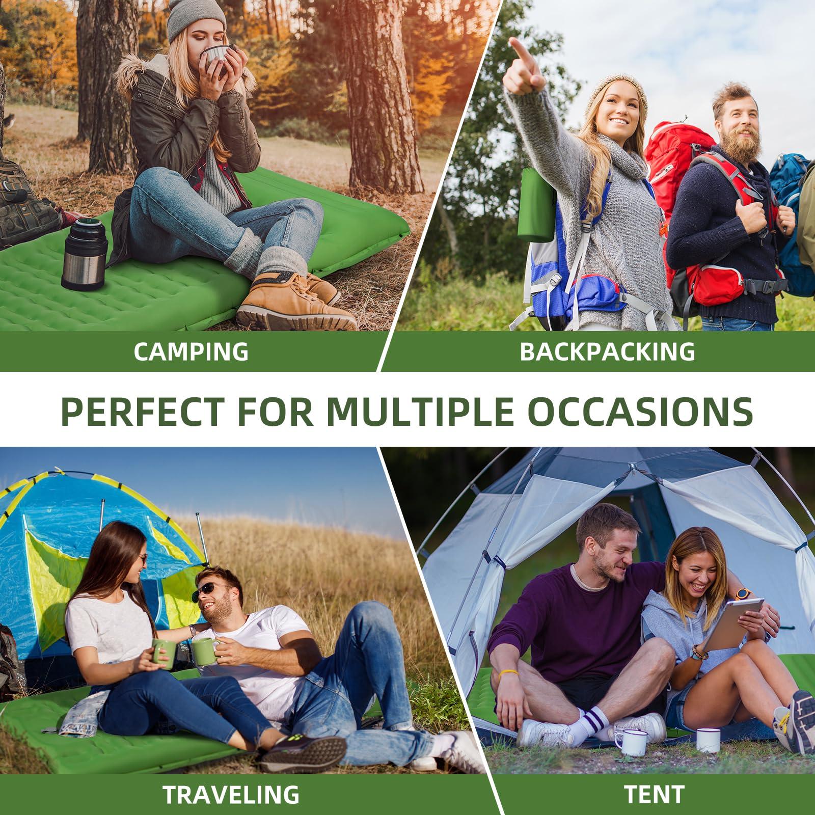 FNARMW Camping Sleeping Pad, Extra Thick 5 Inch Camping Mat with Pillow Built-in Foot Pump Inflatable Sleeping Pads Compact for Camping Backpacking Hiking Traveling Tent（Green） - Image 7