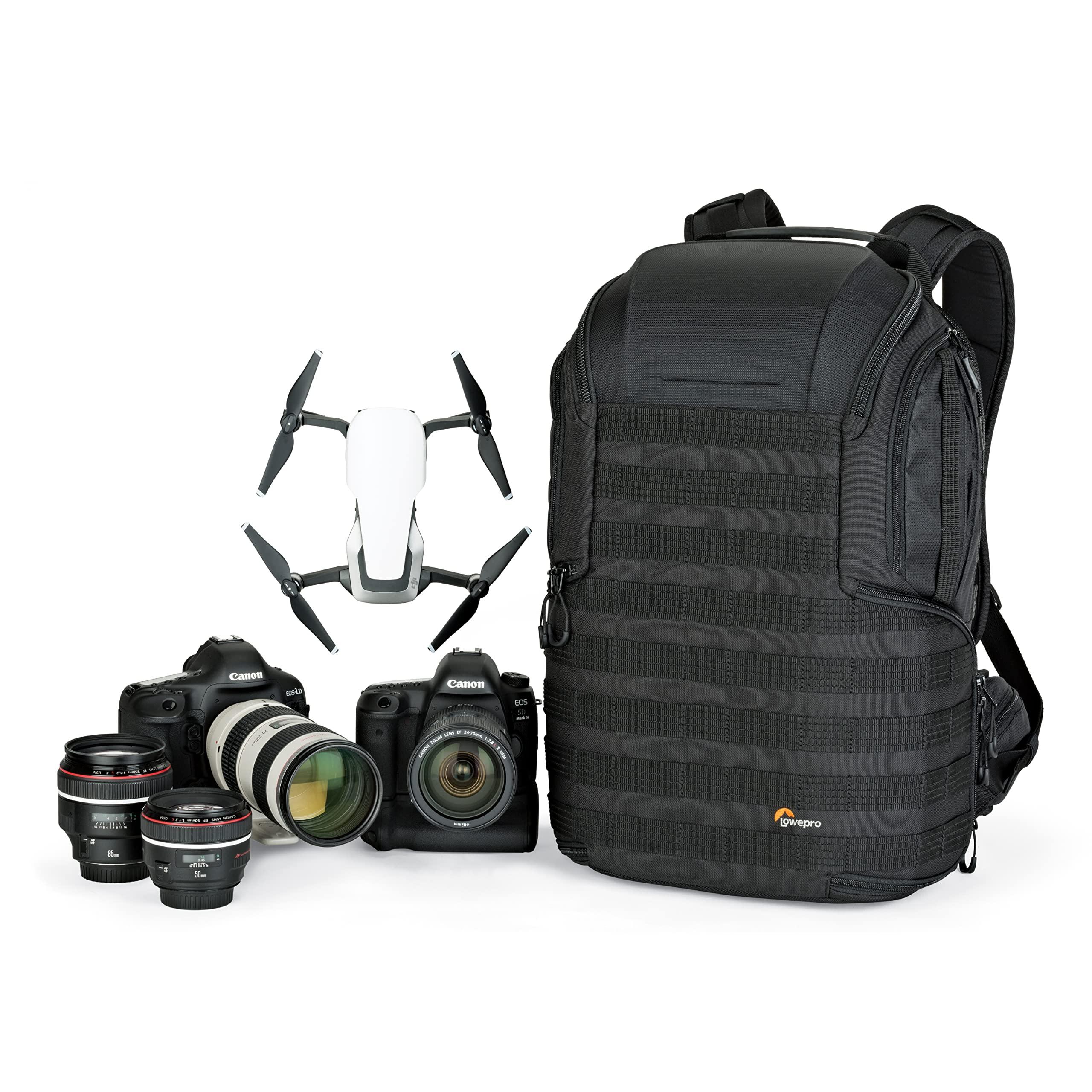 Lowepro ProTactic 450 AW II Black Pro Modular Backpack with Recycled Material, Camera Bag for Professional Use, for Laptop Up to 15", Backpack for Professional Cameras and Drones, LP37177-GRL, Black