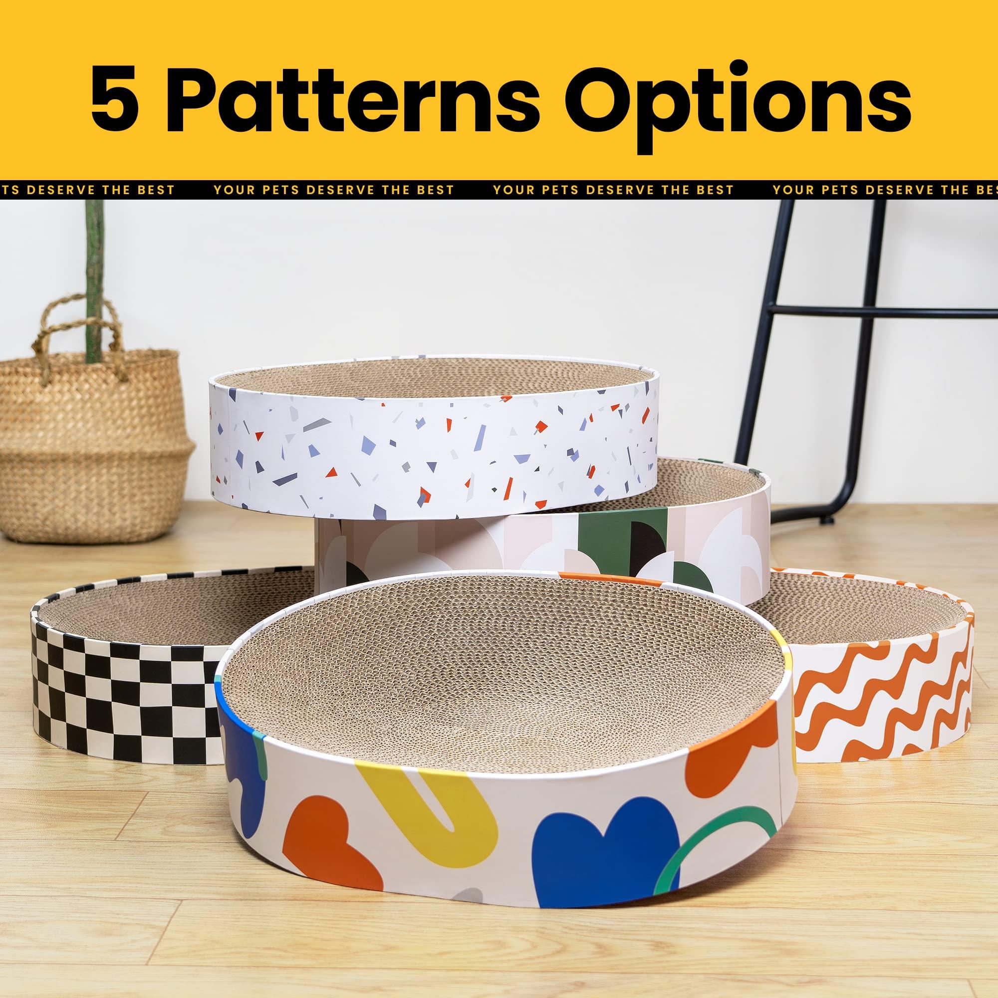 Conlun Cat Scratcher Cardboard,2 in 1 Oval Cat Scratch Pad Bowl for Indoor Kitty Grinding Claw,Round Kittens Scratching Board Corrugated Lounge Pet Beds&Furniture Protector for Couch&Carpets&Sofas - Image 7