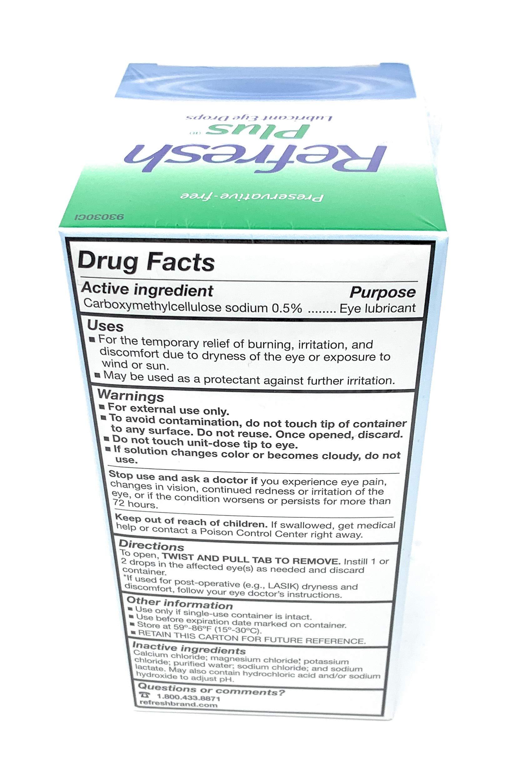 Allergan Refresh Plus Lubricant Eye Drops Single-Use Vials, Clear, (100 Count (Pack of 1)) - Image 5