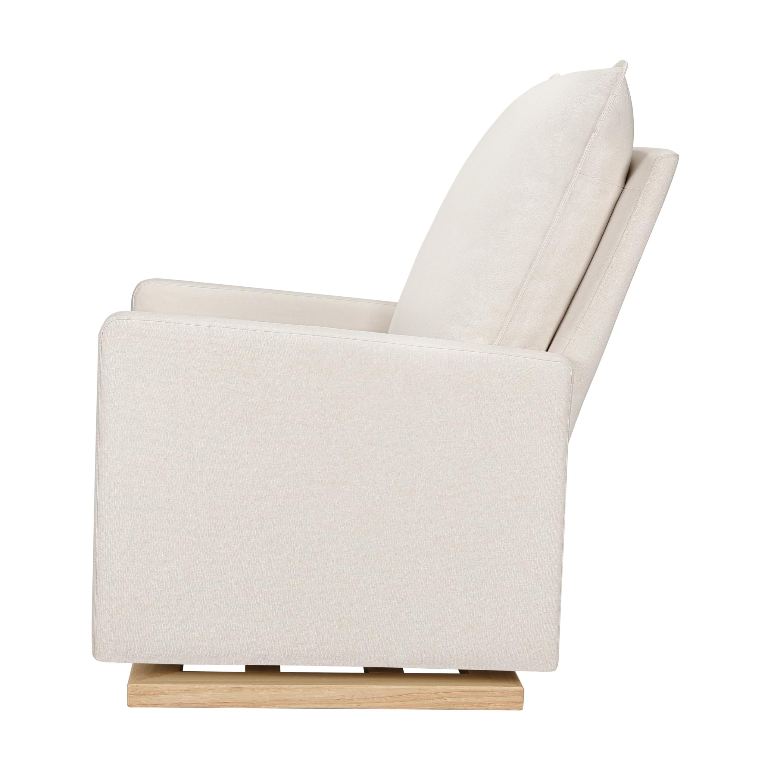 babyletto Cali Pillowback Chair and a Half Glider in Performance Cream Eco-Weave with Light Wood Base, Water Repellent & Stain Resistant, Greenguard Gold and CertiPUR-US Certified - Image 7