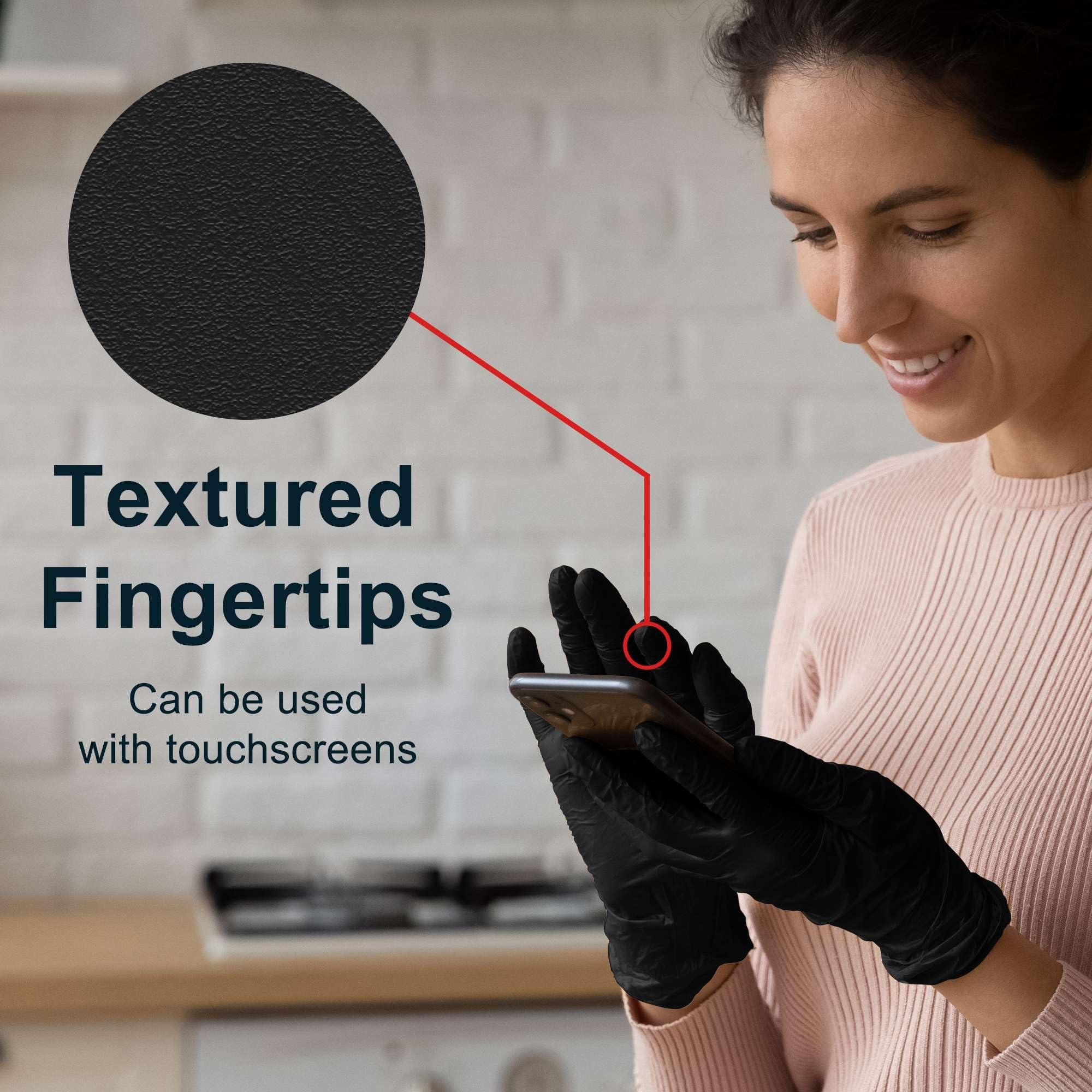 FifthPulse [150 Count] Biodegradable Gloves - Black Nitrile Disposable Gloves - Medical Exam and Food Safe - Latex Free - Image 4