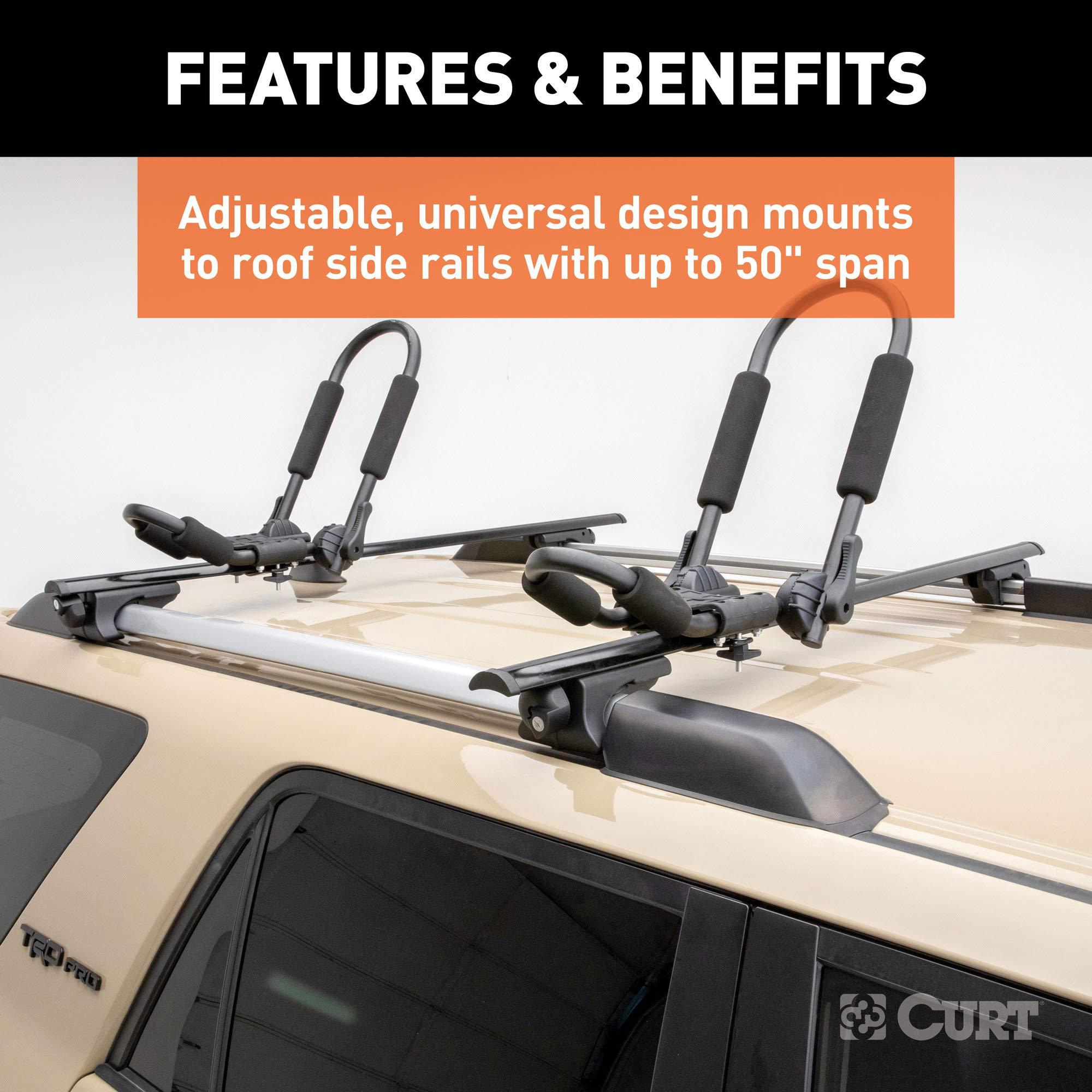 CURT 18118 Universal 53-3/8-Inch Black Aluminum Roof Rack Cross Bars, 2-Pack - Image 5