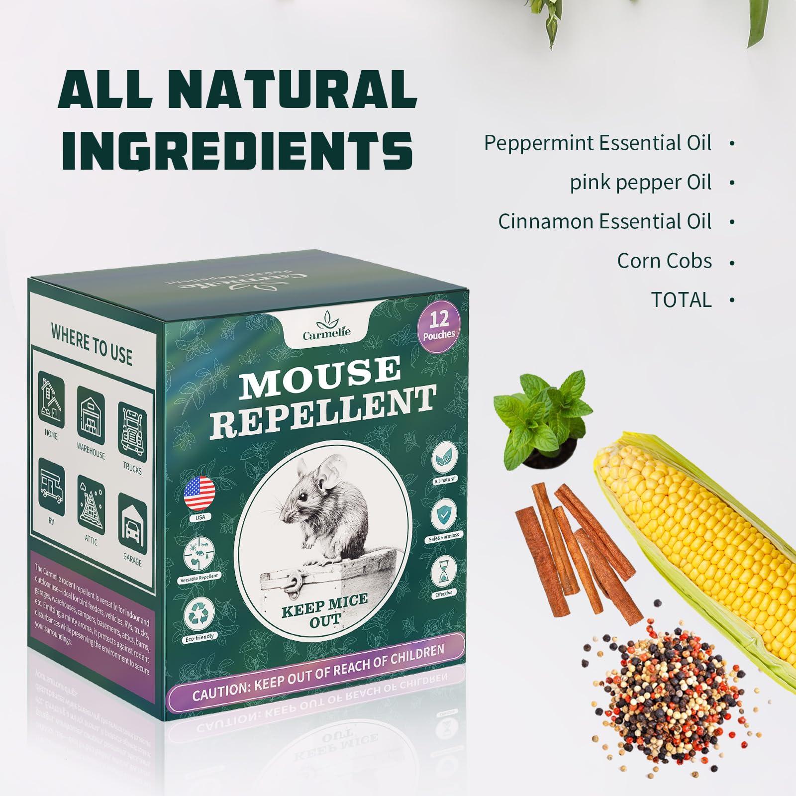12 Pack Peppermint Oil to Repel Mice Natural for Home and Garden Protection- Pest Control Pouches for Repel Rats, Squirrels, Roaches, Ants, Spiders & Other Pests - Image 3