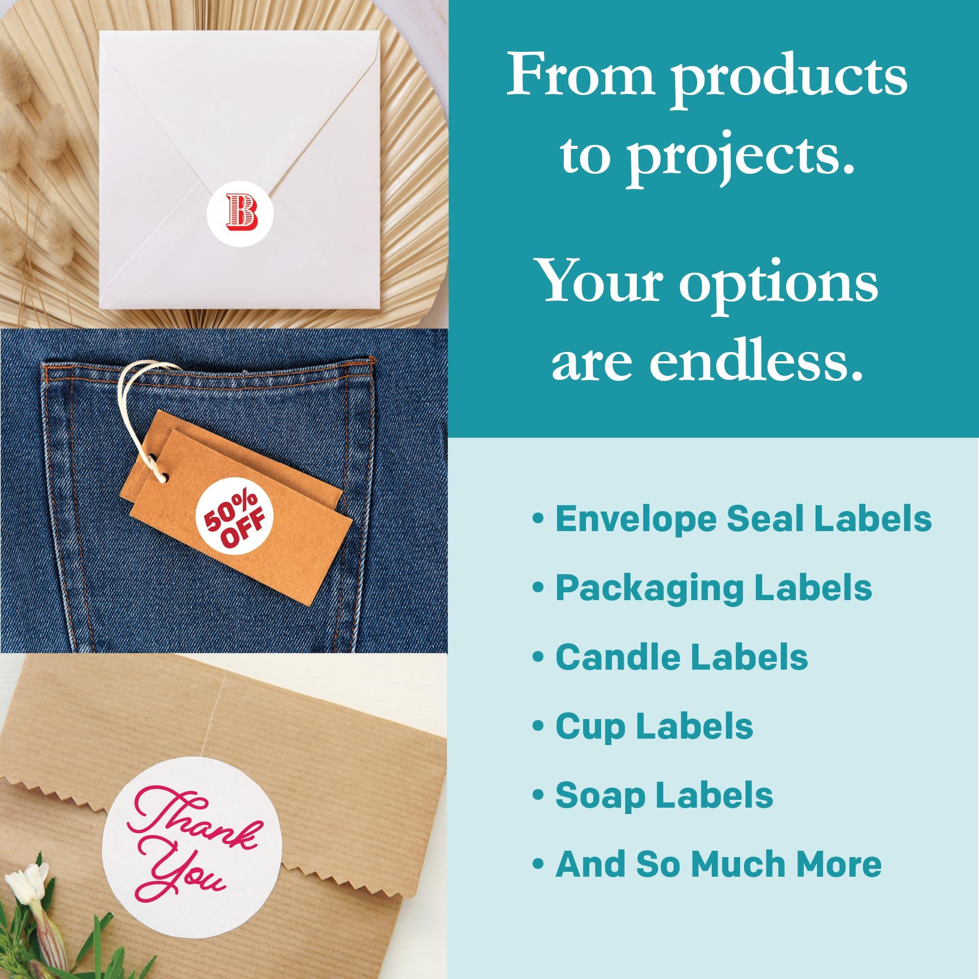 Premium Label Supply White Sticker Round Labels – 1.5" Circle – Laser/Inkjet Compatible – (30 per Sheet), 25 Sheets – 750 Total Adhesive Labels - Image 2