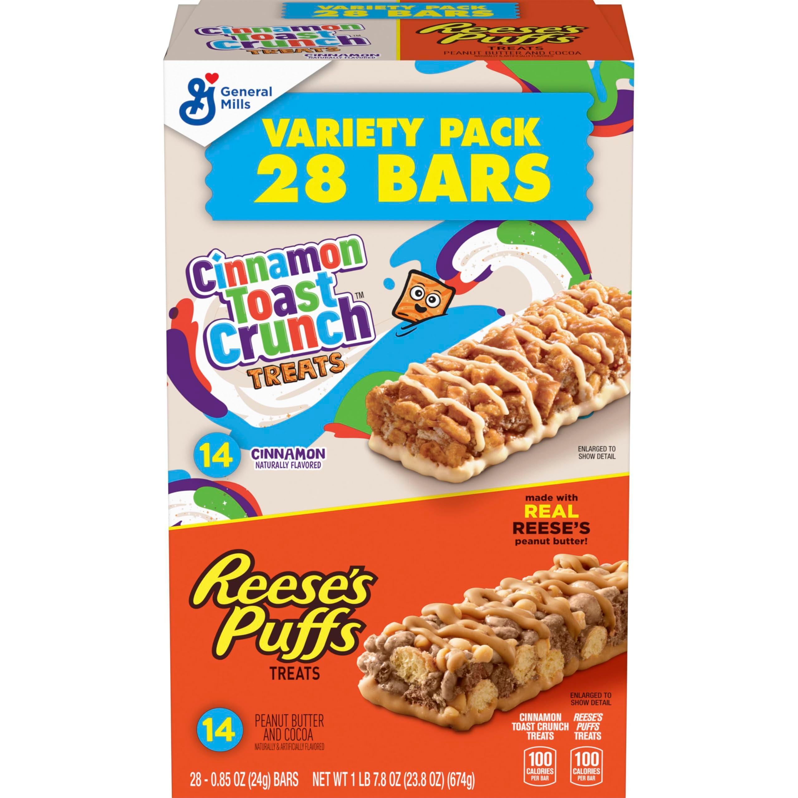 Cinnamon Toast Crunch and REESE'S Puffs Cereal Treat Bars Variety Pack, Snack Bars, 28 Ct, 23.8 oz - Image 4