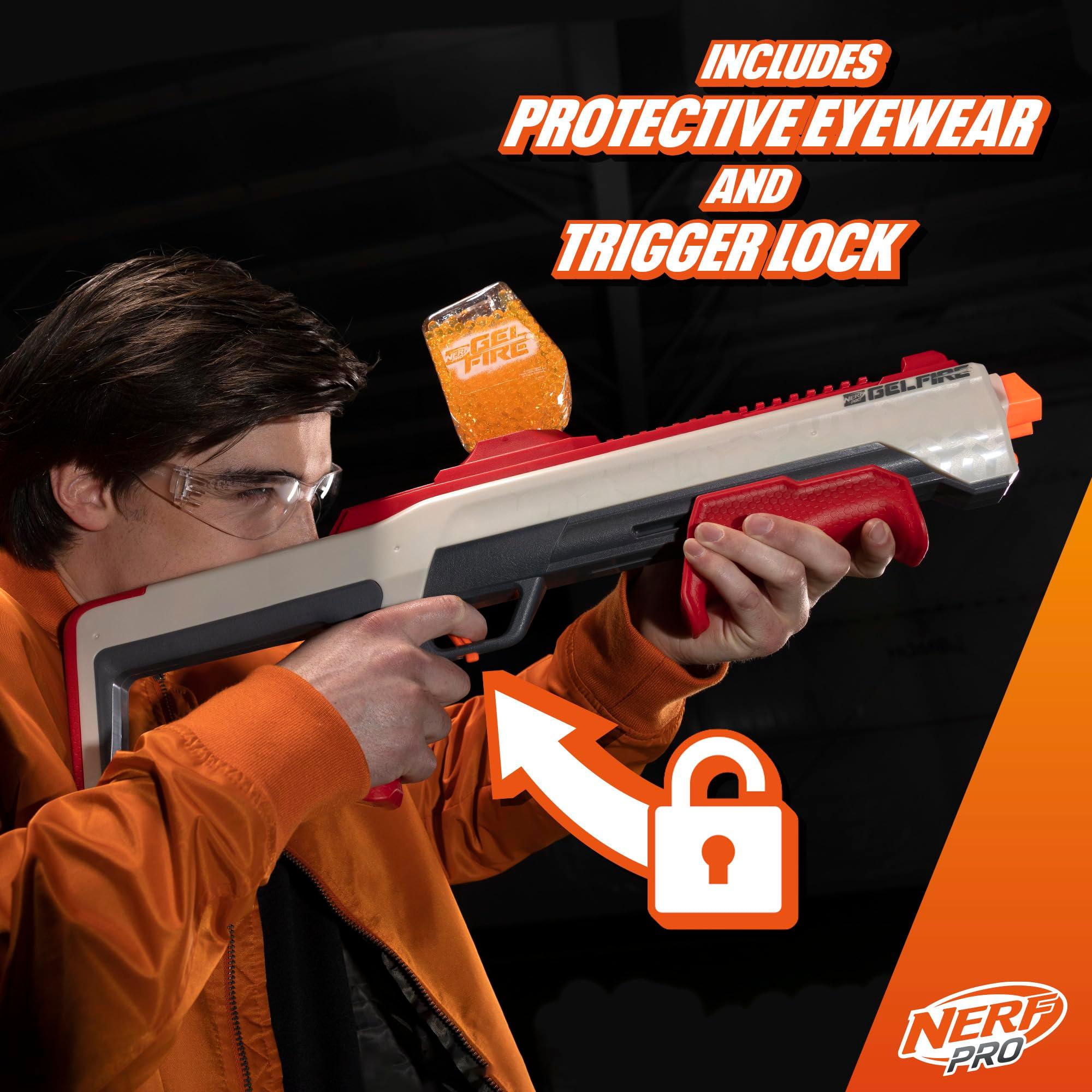 NERF Pro Gelfire Raid Blaster, Fire 5 Rounds at Once, 10,000 Gel Rounds, 800 Round Hopper, Eyewear, Toys for Teens Ages 14 & Up - Image 6