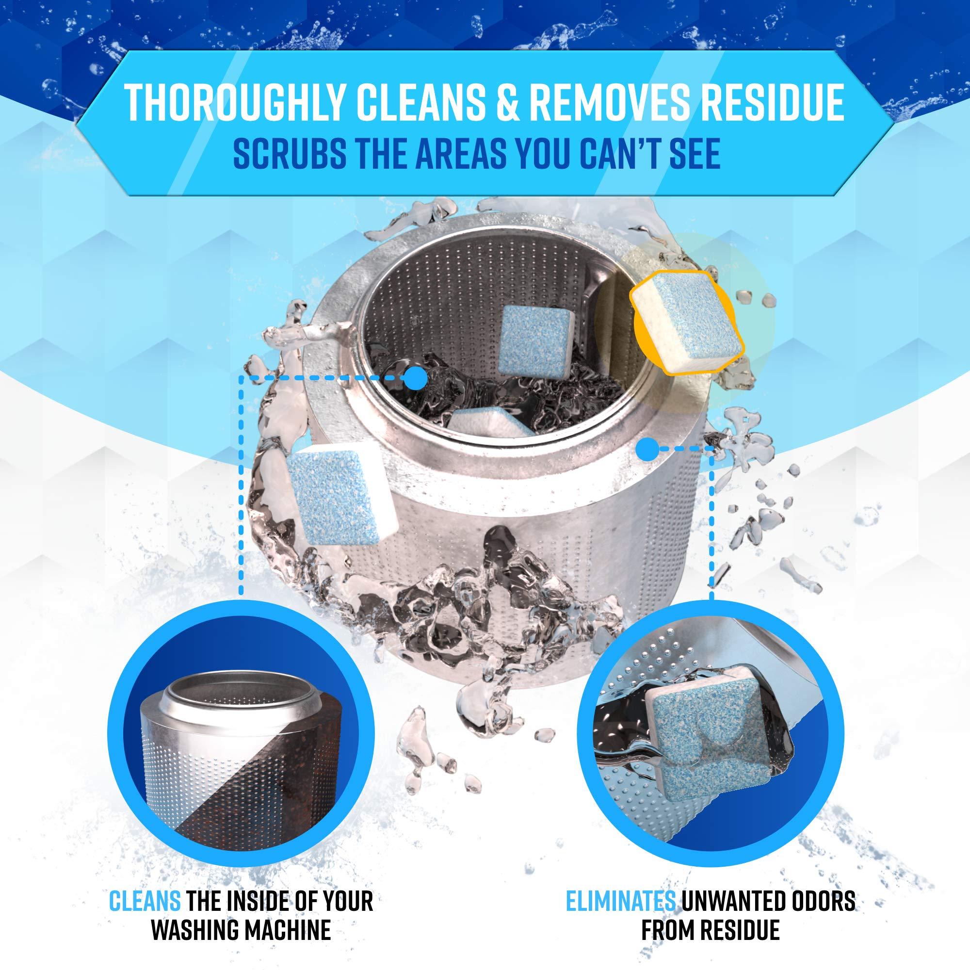 Washing Machine Cleaner Descaler 24 Pack - Deep Cleaning Tablets For HE Front Loader & Top Load Washer, Septic Safe Eco-Friendly Deodorizer, Clean Inside Drum and Laundry Tub Seal - 12 Month Supply - Image 3