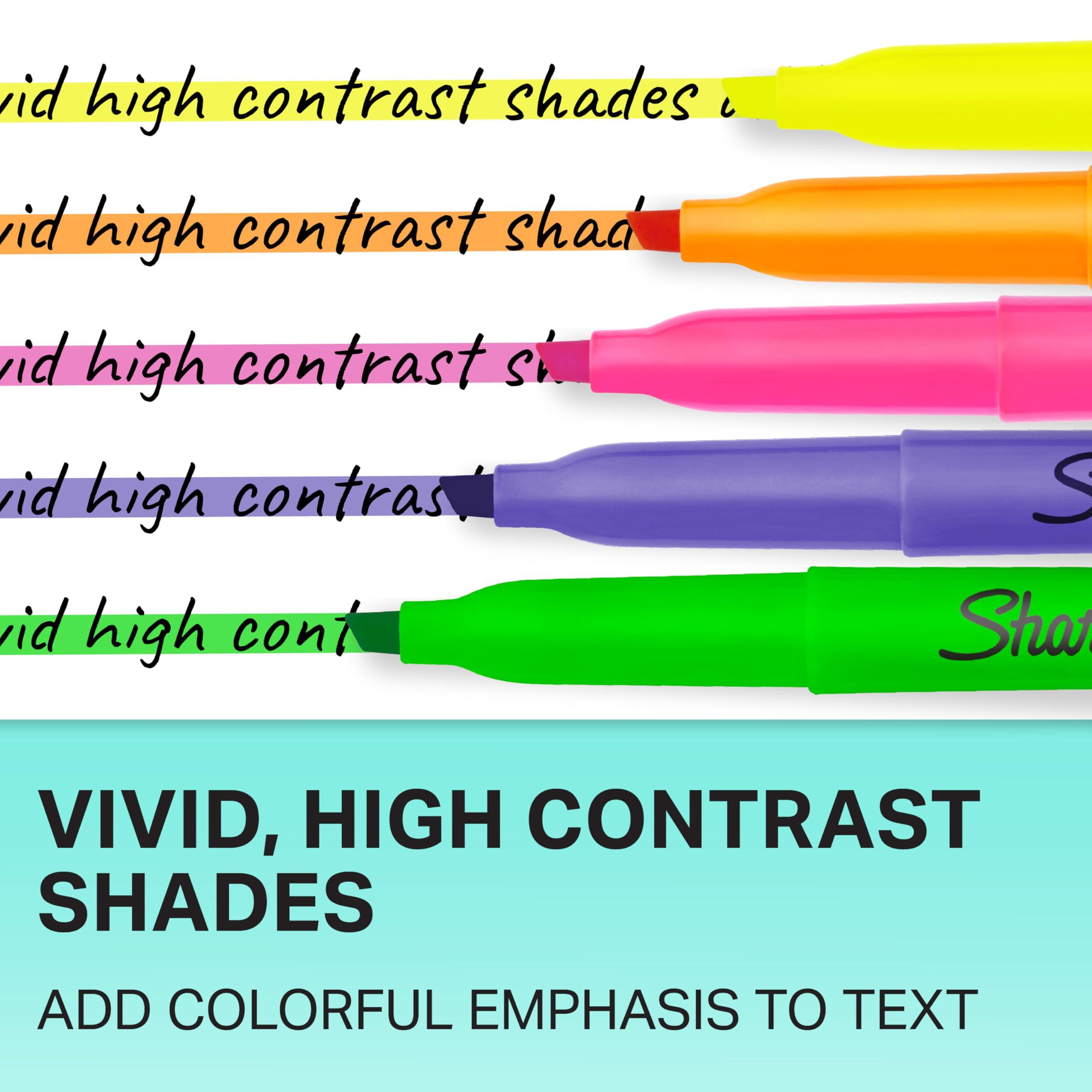 Sharpie Pocket Highlighters Narrow Chisel Tip Highlighter Marker Set Pack Of 36 In 6 Assorted Fluorescent And Pastel Highlighters Ideal For Office Teacher And School Supplies - Image 4