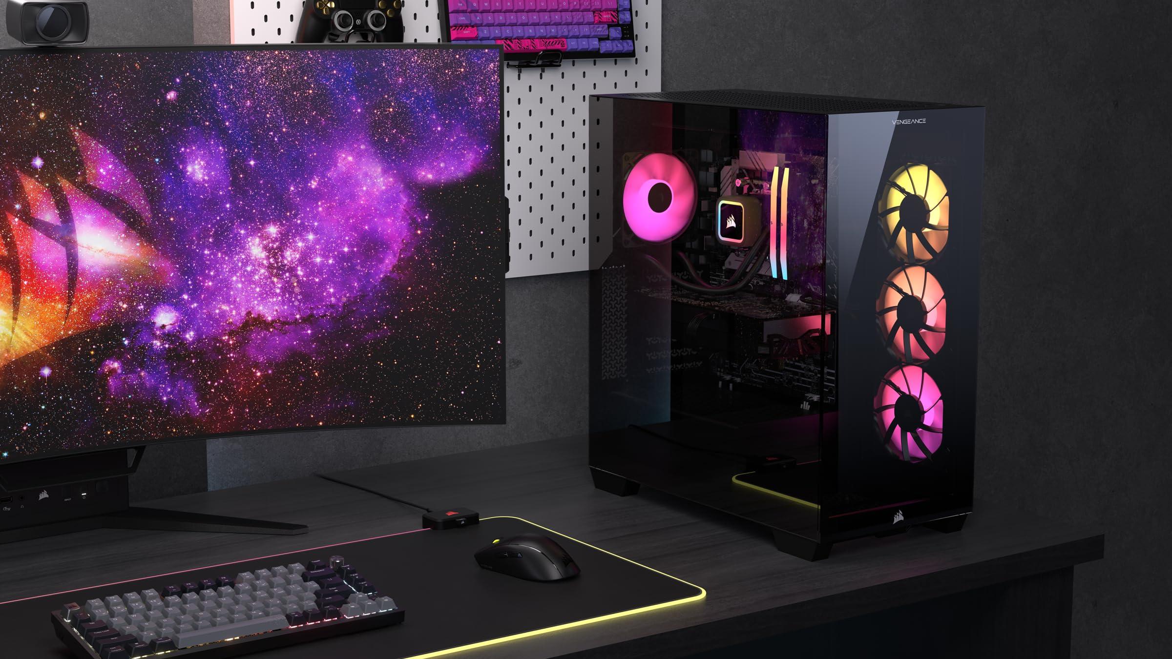 Corsair Vengeance i7500 Gaming PC – Liquid Cooled Intel Core i9-14900KF CPU – NVIDIA GeForce RTX 5080 GPU – 32GB Vengeance RGB DDR5 Memory – 2TB M.2 SSD – Black - Image 2