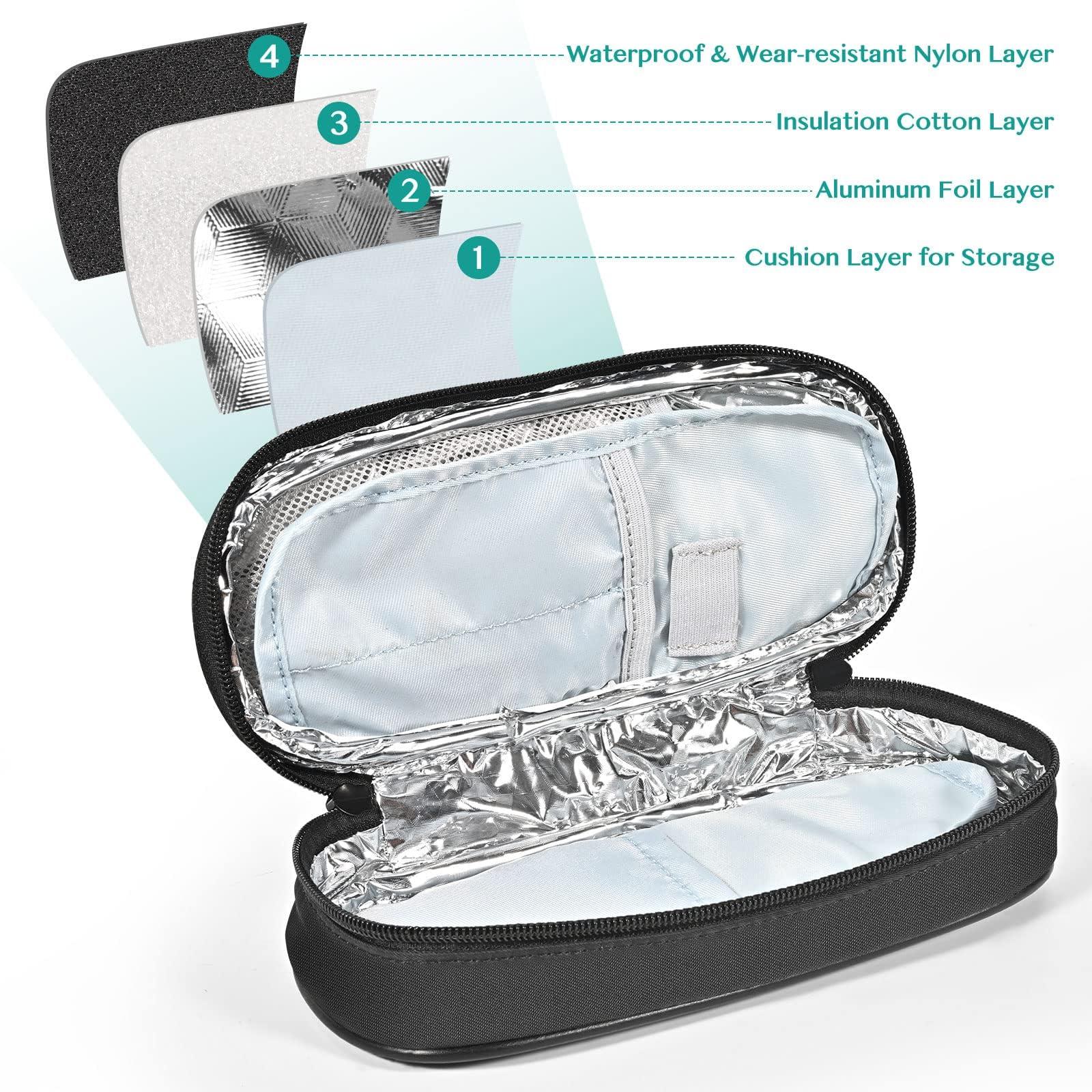 Olaismln Insulin Cooler Travel Case, Diabetic Travel Bag for Insulin Pens, Small Insulated Medicine Carrying Case with 2 TSA Approved Ice Packs - Image 3