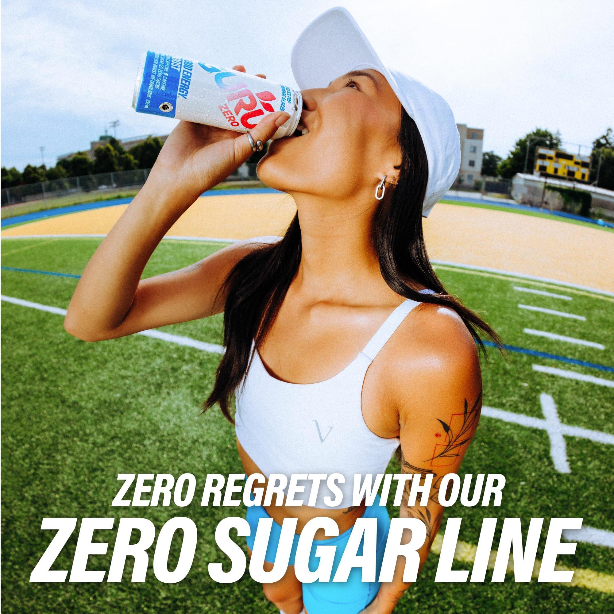 GURU ZERO SUGAR Organic Energy Drinks Variety Pack, Clean Energy Drink with Plant Based Natural Caffeine from Green Tea, Coconut Water, Prebiotic, Zero Added sugars, Gluten Free and Vegan, Pre Workout, Healthy Drinks, 12oz (Pack of 12) - Image 7