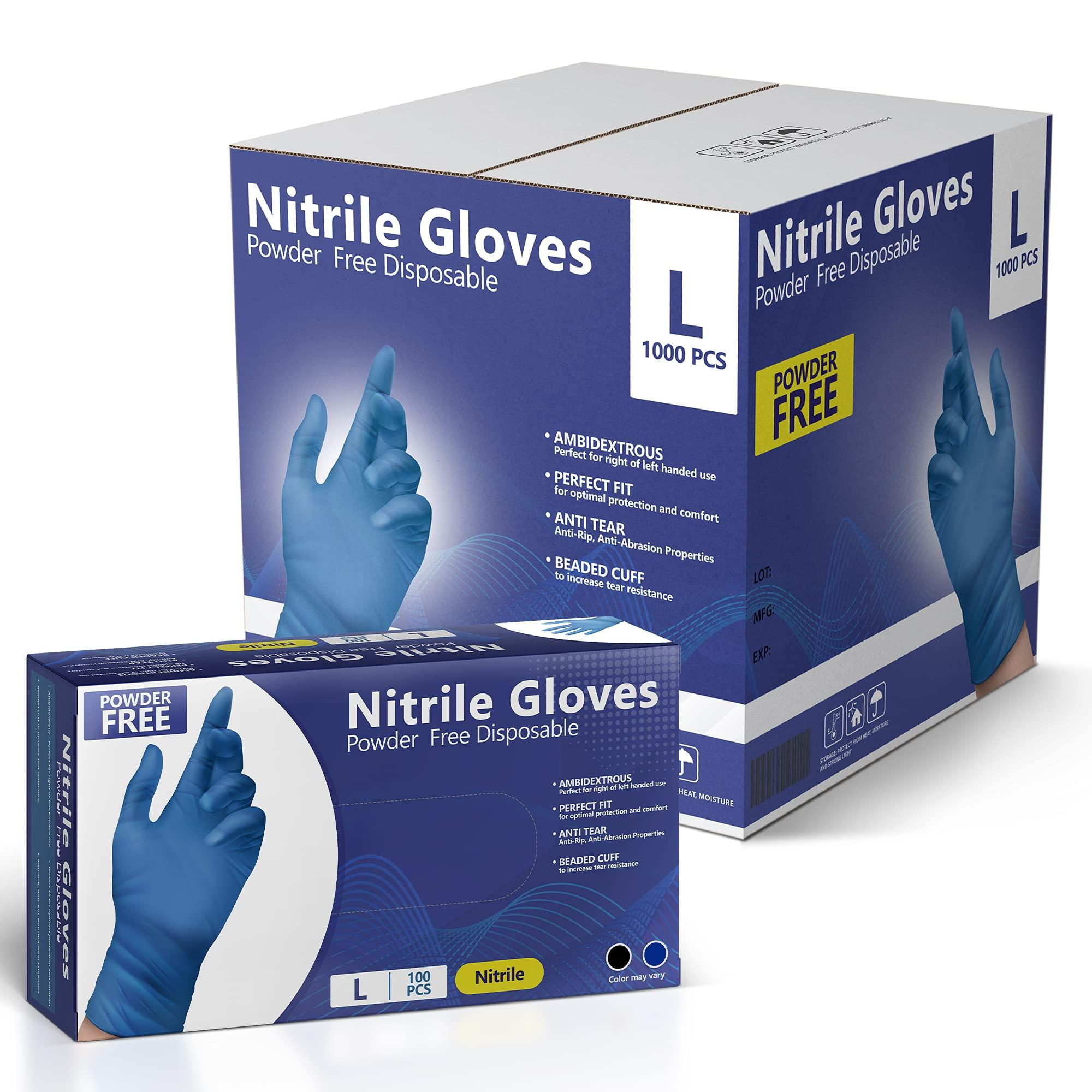 AroCare Nitrile Gloves, Disposable Gloves, Comfortable, Powder Free, Latex Free | 100-1000 Gloves - Image 2
