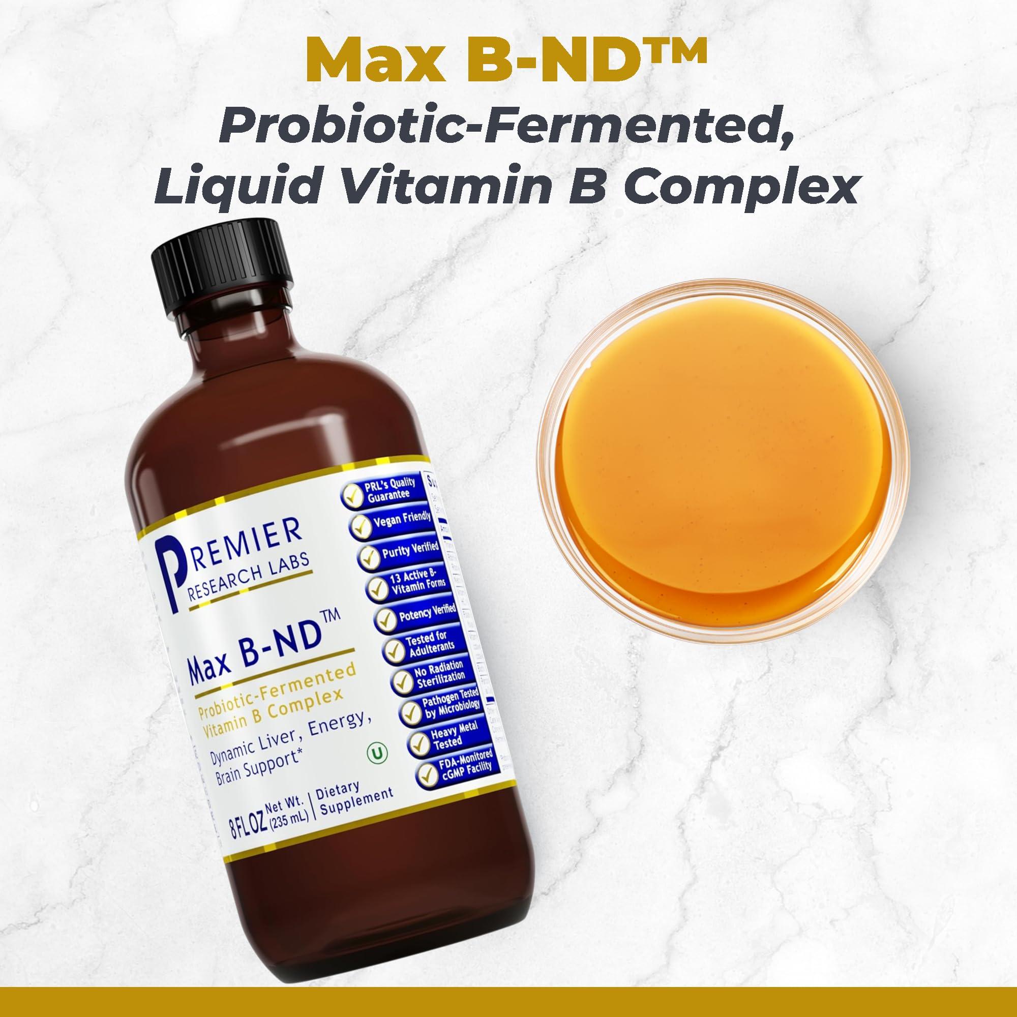 Premier Research Labs: Max B-ND Liquid Vitamin B-Complex for Liver & Brain Health - Sublingual Drops for Energy, Immune, Made in The USA - 8 fl oz - Thiamin, B12, B6 & More - for Men, Women, Kids - Image 2