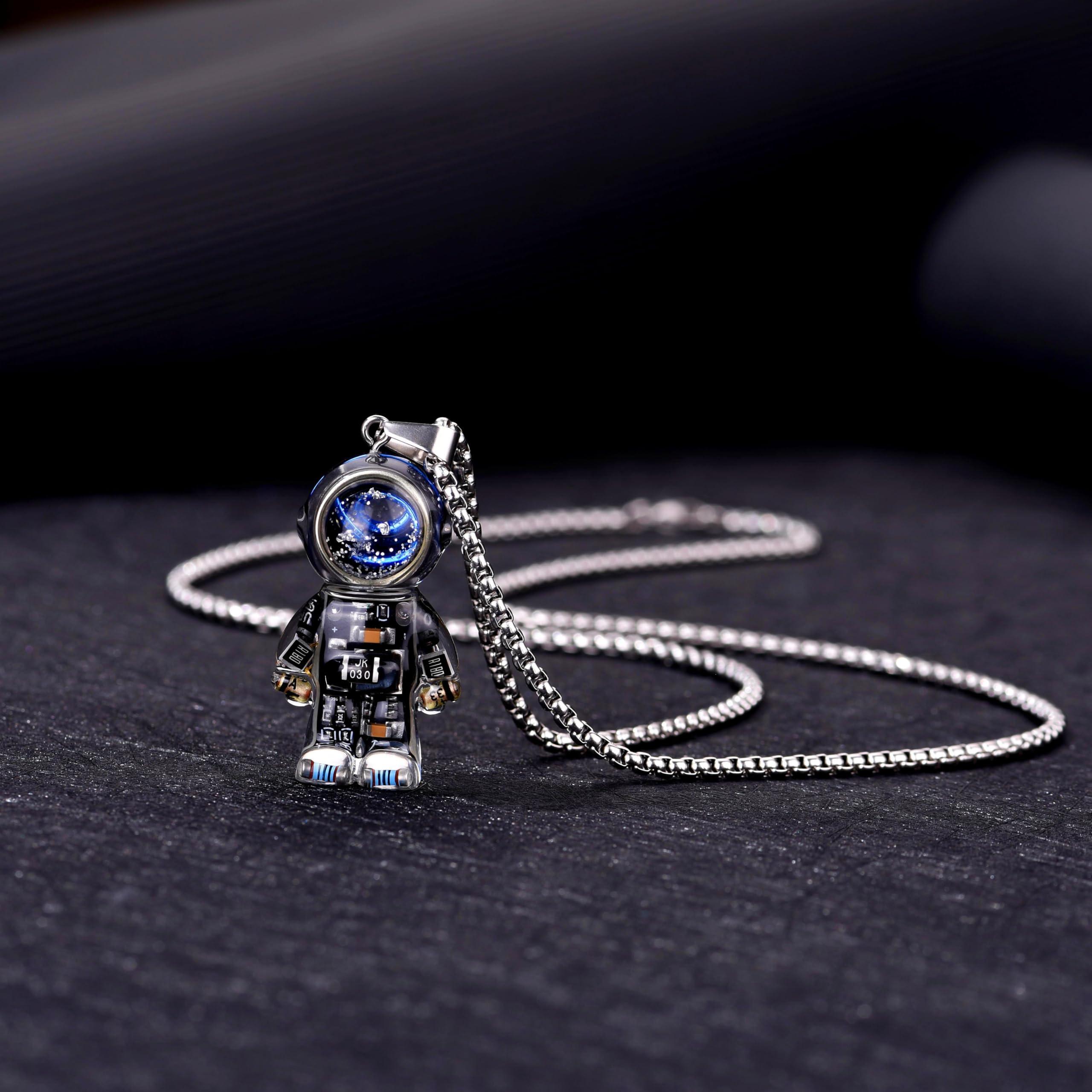 REBME Astronaut Pendant Necklace Unique steampunk Pendant Trendy and Cool Accessory as Necklace Keychain Bagcharm for Men and Women - Image 4