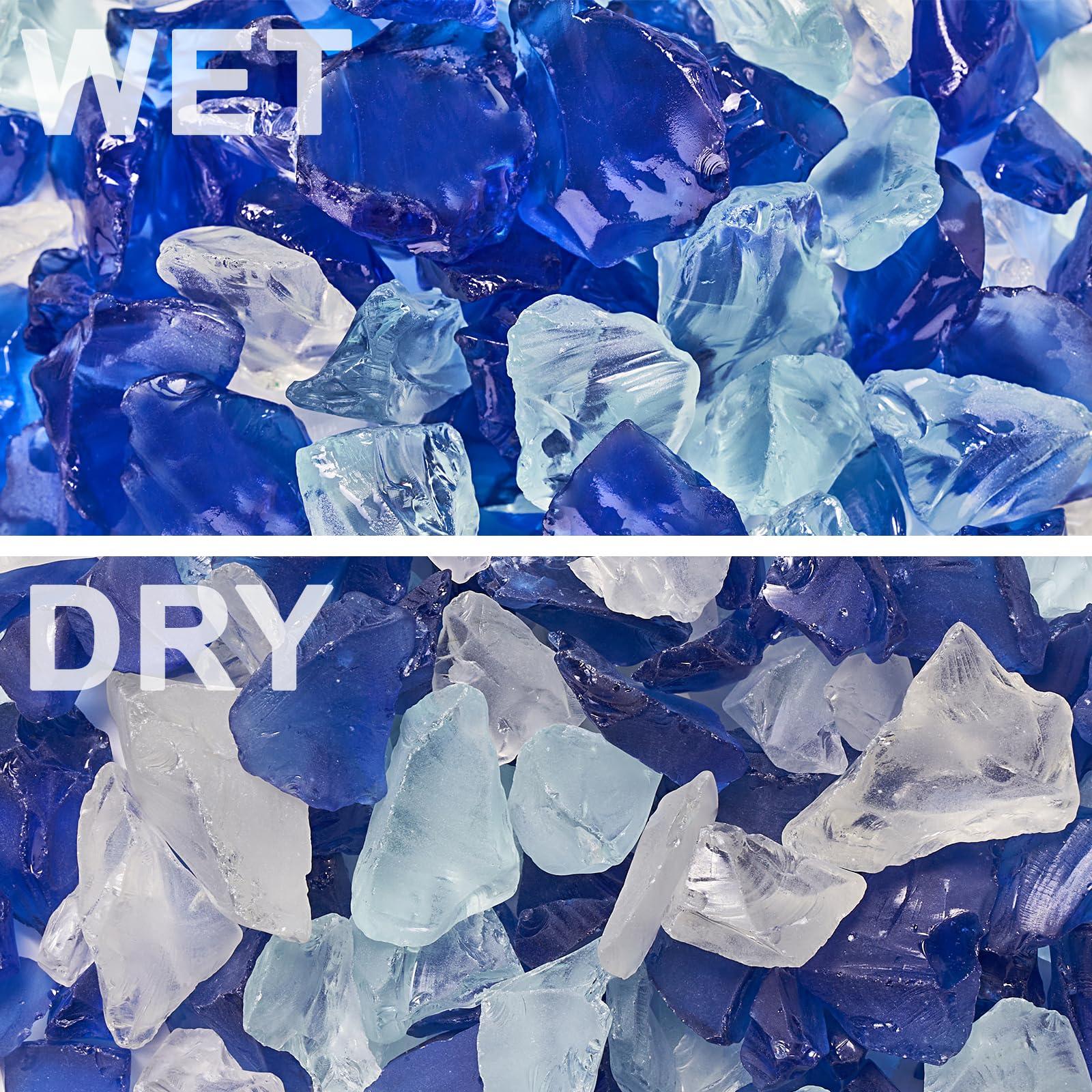 Versatile Frosted Sea Glass Block - 1LB Blue Vase fillers, Aquarium Gravels, Sea Glass Decor, Ideal for DIY Crafts, and Home Decor - Perfect for Beach Weddings and More (Cobalt & Turquoise & White) - Image 5