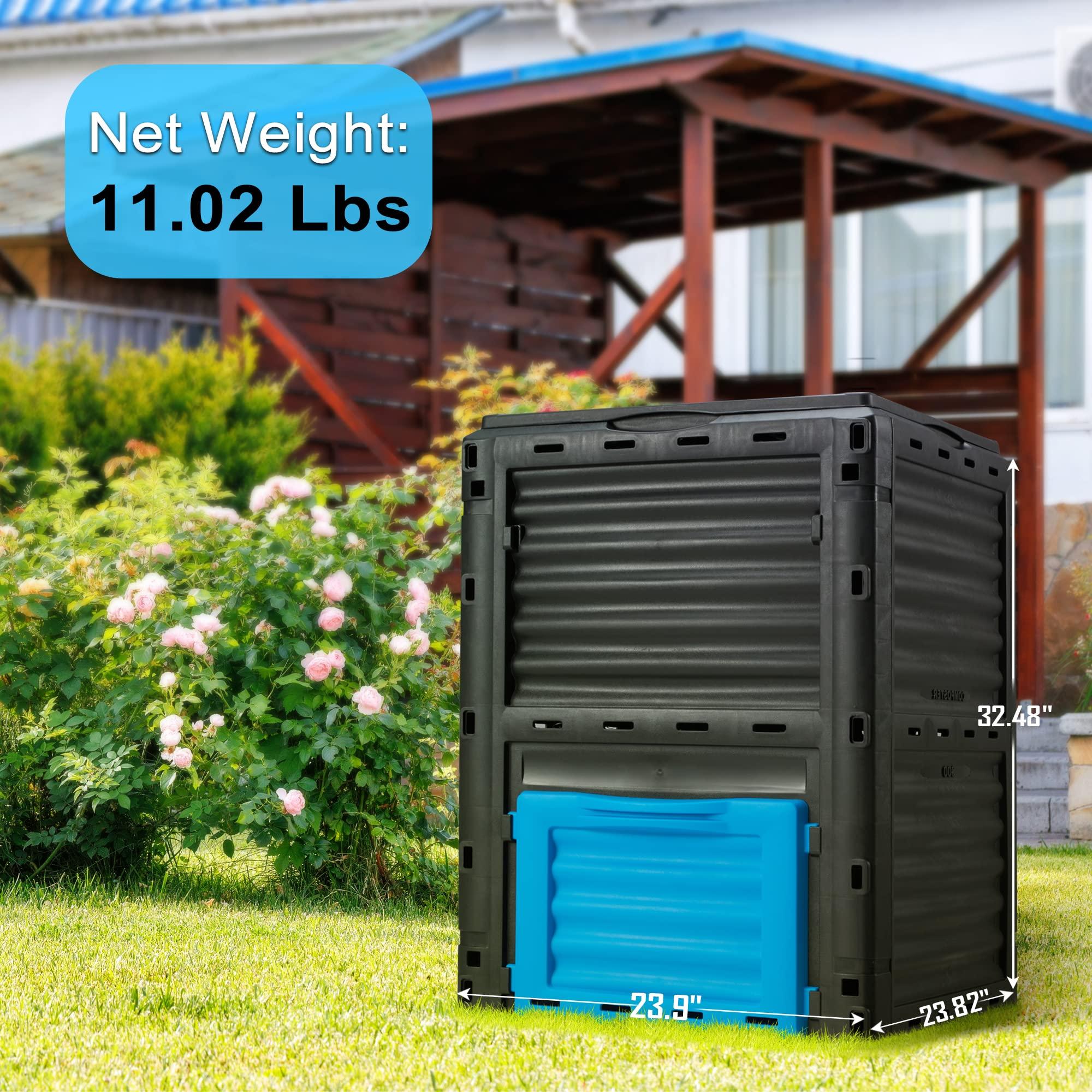 Azaeahom Garden Compost Bin 80 Gallon (300L) Large, Outdoor Composter from PP Material,Composting Box Easy Assembly & Many Vents, Fast Creation of Fertile Soil, Lightweight & Sturdy - Image 7