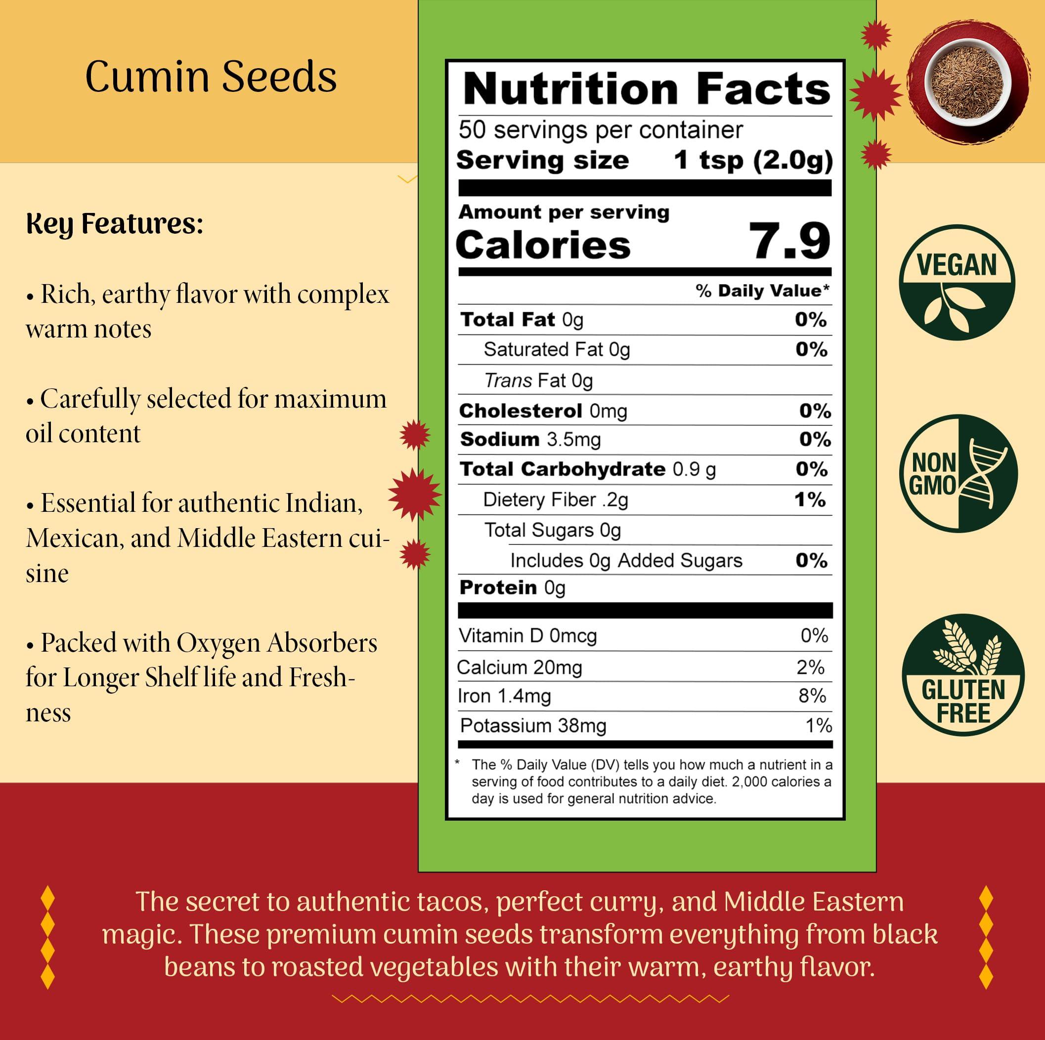 Shubhaavya Cumin Seeds Whole 3.5oz (100g) - Premium Indian Jeera | All Natural | Gluten Free | NON-GMO - Image 2