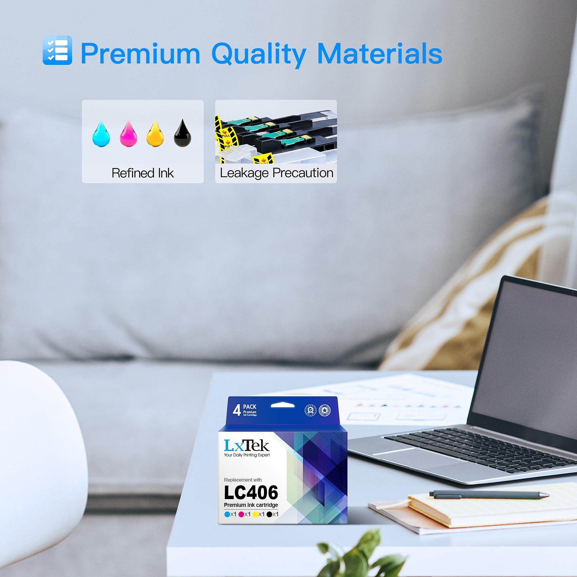 LC406 Ink Cartridges for Brother Printer Compatible for Brother LC406 Ink Cartridges LC406XL LC 406 406XL for MFC-J4335DW MFC-J5855DW MFC-J4535DW MFC-J6555DW MFC-J6955DW Printer(4 Pack) - Image 5
