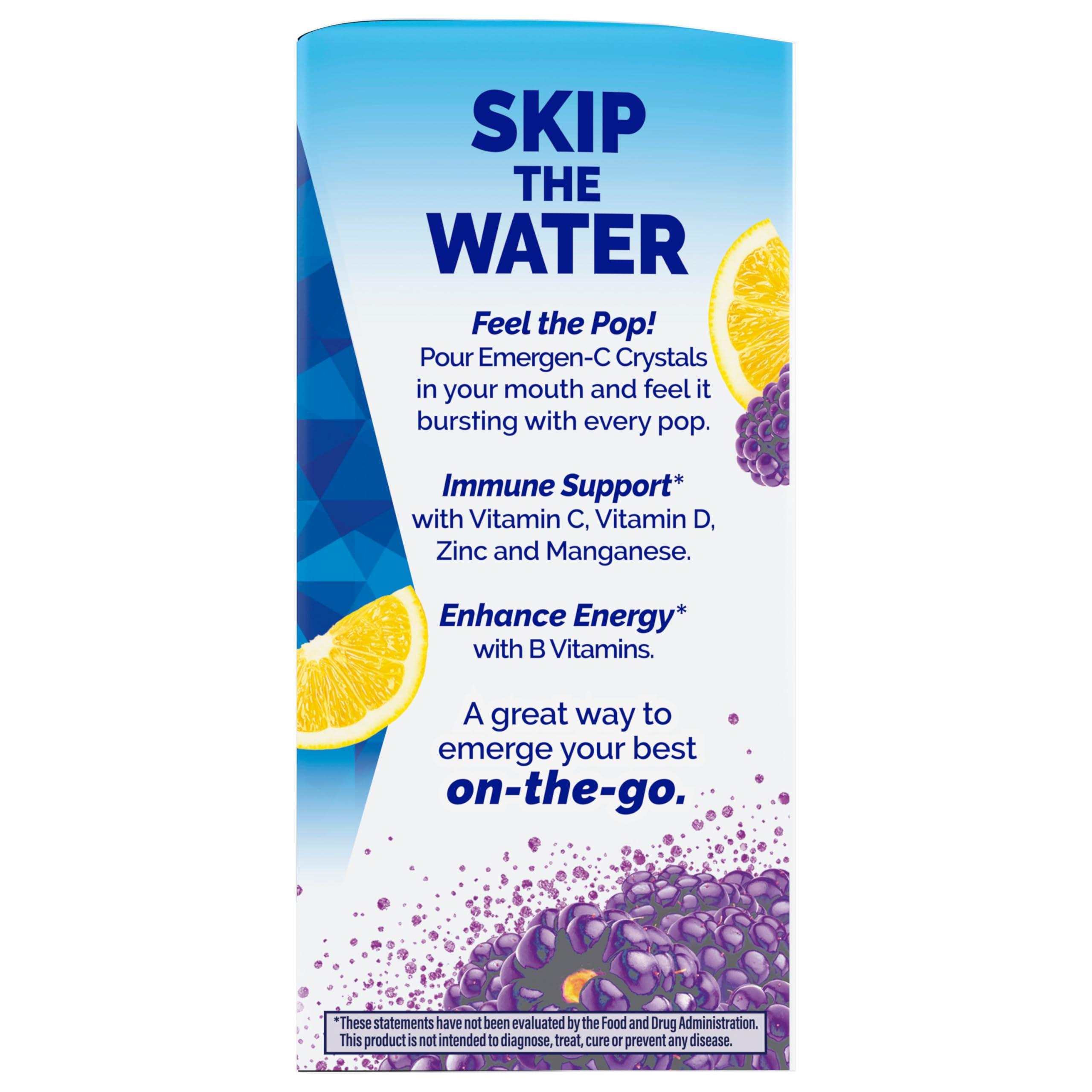 Emergen-C Immune Plus Crystals, On-The-Go Immune Support Supplement with Vitamin C, Vitamin D, B Vitamins, Zinc and Manganese, Berry Lemonade - 28 Stick Packs - Image 11