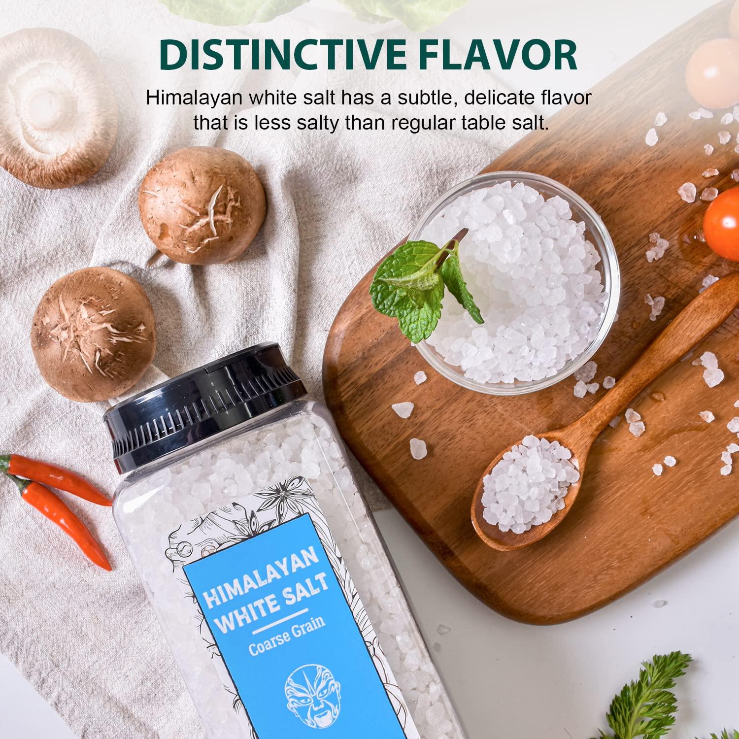 Soeos Himalayan Sea Salt, 39 oz (2.4 lb) + Whole Black Peppercorns, 18oz (1.1 lb) White Himalayan Salt Coarse Grain, Whole Black Peppercorns, White Salt in Grinder, Salt and Pepper Refill - Image 5