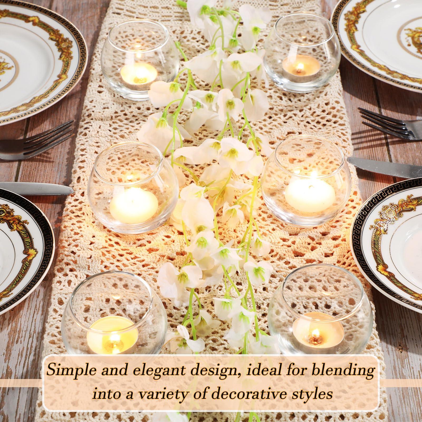 Ziliny 48 Pcs Clear Glass Votive Candle Holders Bulk Tealight Candle Holders Wedding Table Centerpiece Decor Vase for Wedding Bridal Shower Party Decoration - Image 5