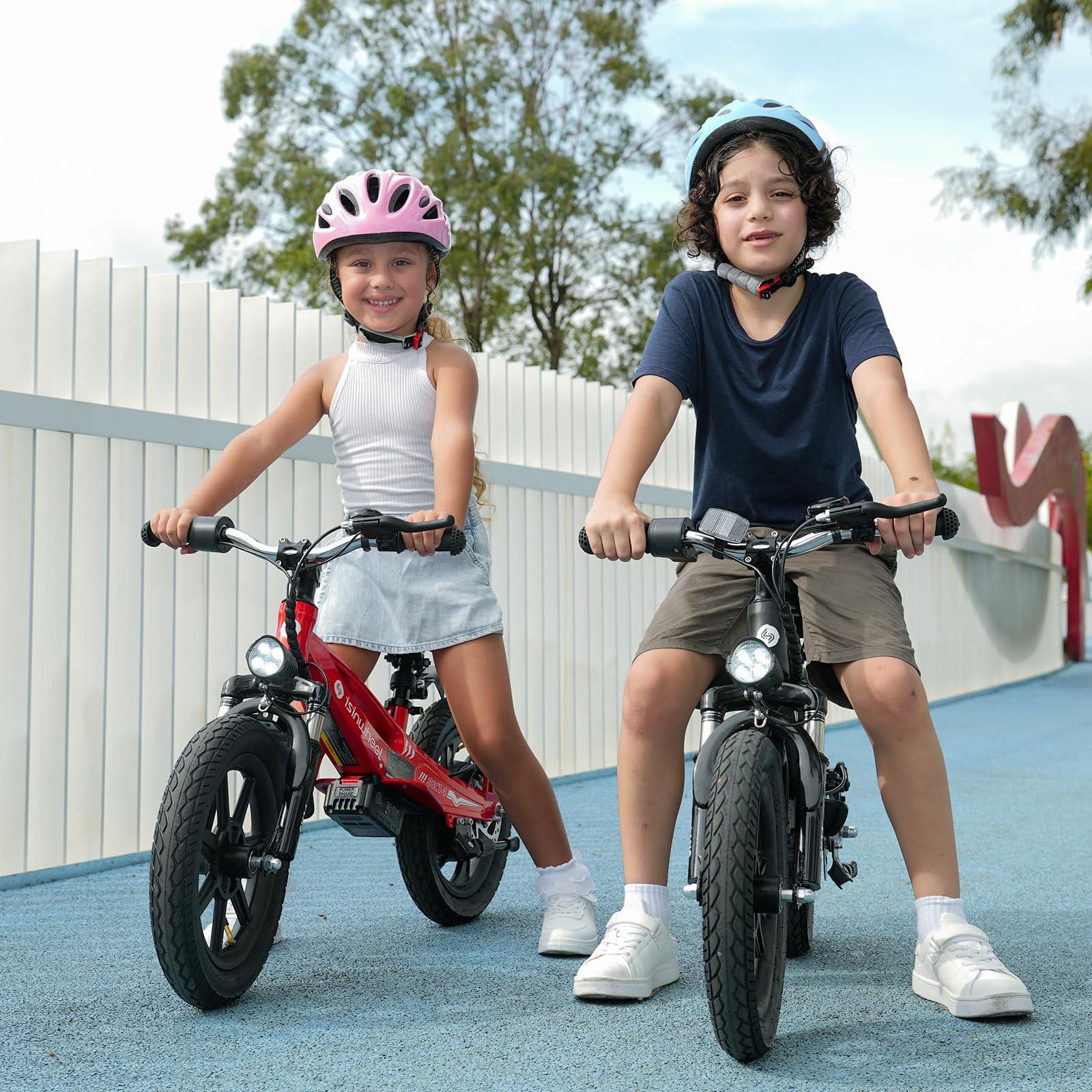 isinwheel 2-in-1 Electric Bike for Kids Ages 2-6, 250W/150W Electric Balance Bike with Swappable Battery, 14/12 inch Inflatable Tire and Adjustable Seat, Electric Motorcycle for Kids Boys & Girls - Image 6