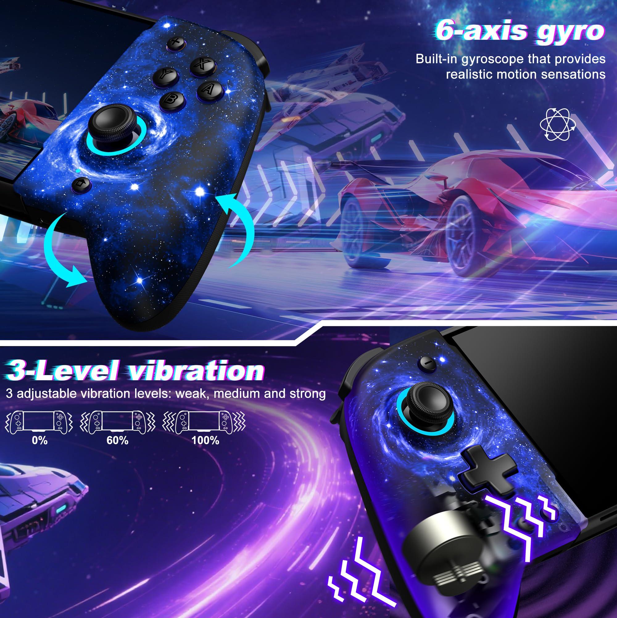 Gammeefy Switch Controllers, Hall Effect Joystick Switch Joypad forSwitch/OLED, Full-Size Grip Wireless Switch Pro Controller with 9 Color Lights. Ideal for Those Who Prefer Handheld Mode Wii Skins - Image 8