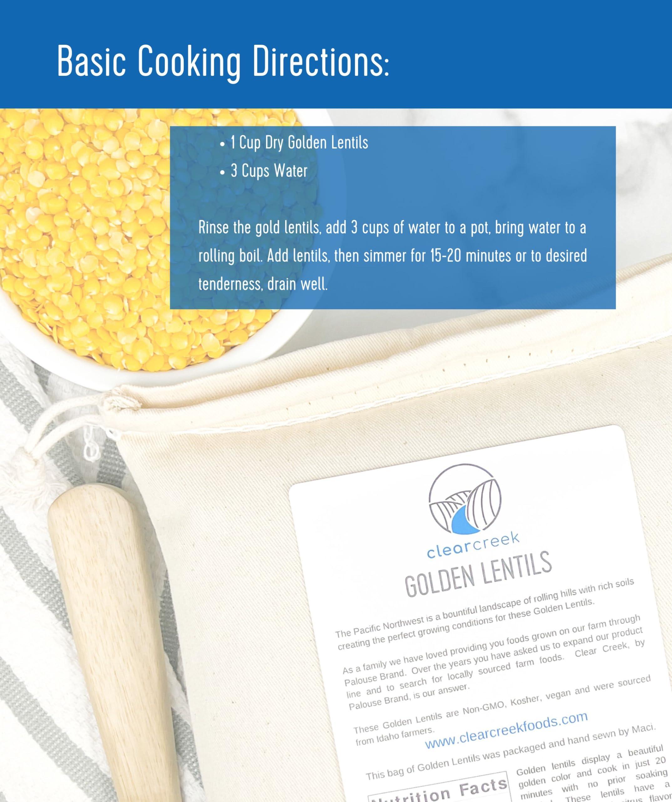 Red Lentils | Green Lentils | Golden Lentils | 12 LBS Total | Non-GMO | 100% Non Irradiated | Kosher | USA Grown | Vegan - Image 5
