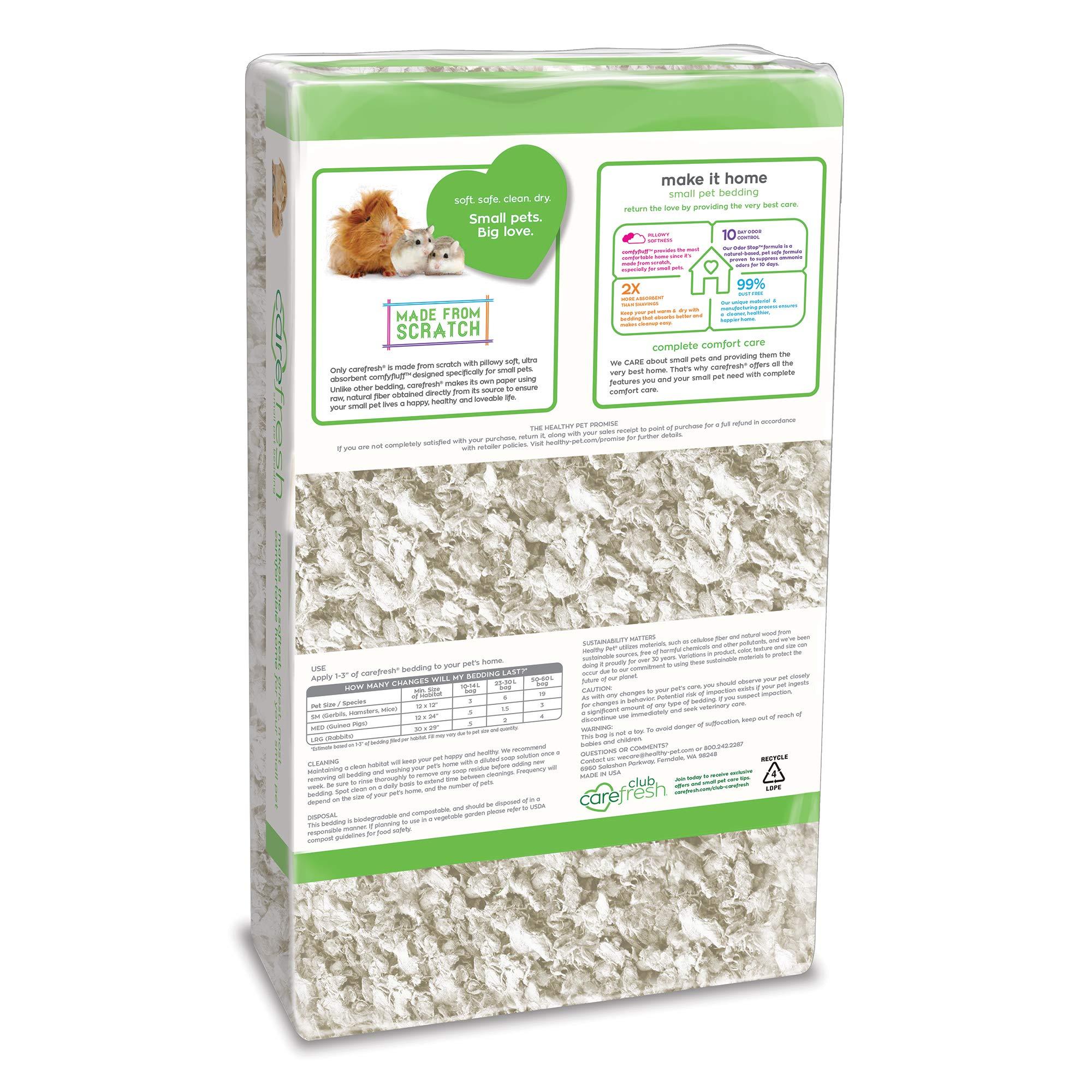 carefresh 99% Dust-Free White Natural Paper Small Pet Bedding with Odor Control, 23 L - Image 2